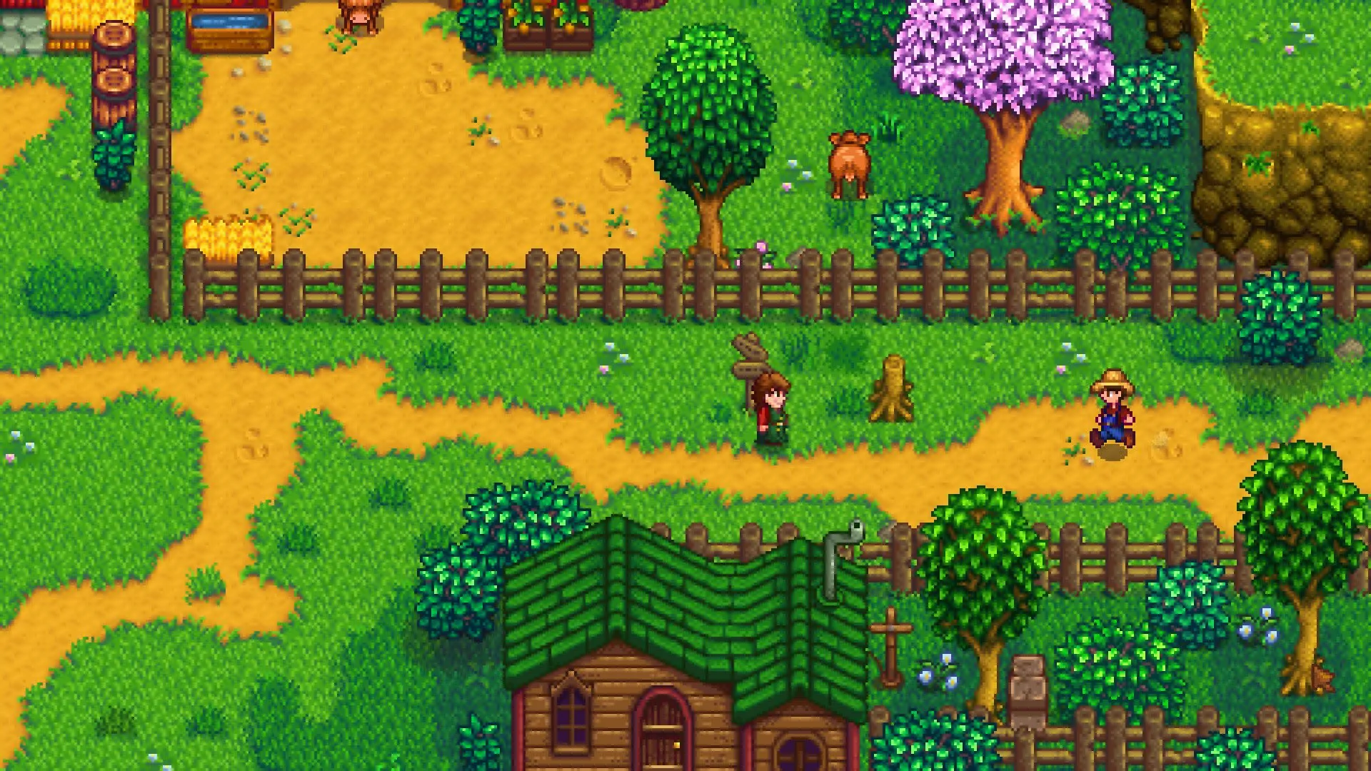 Ảnh chụp màn hình game Stardew Valley, một tựa game Neighborvania tiêu biểu với cuộc sống nông thôn ấm cúng.