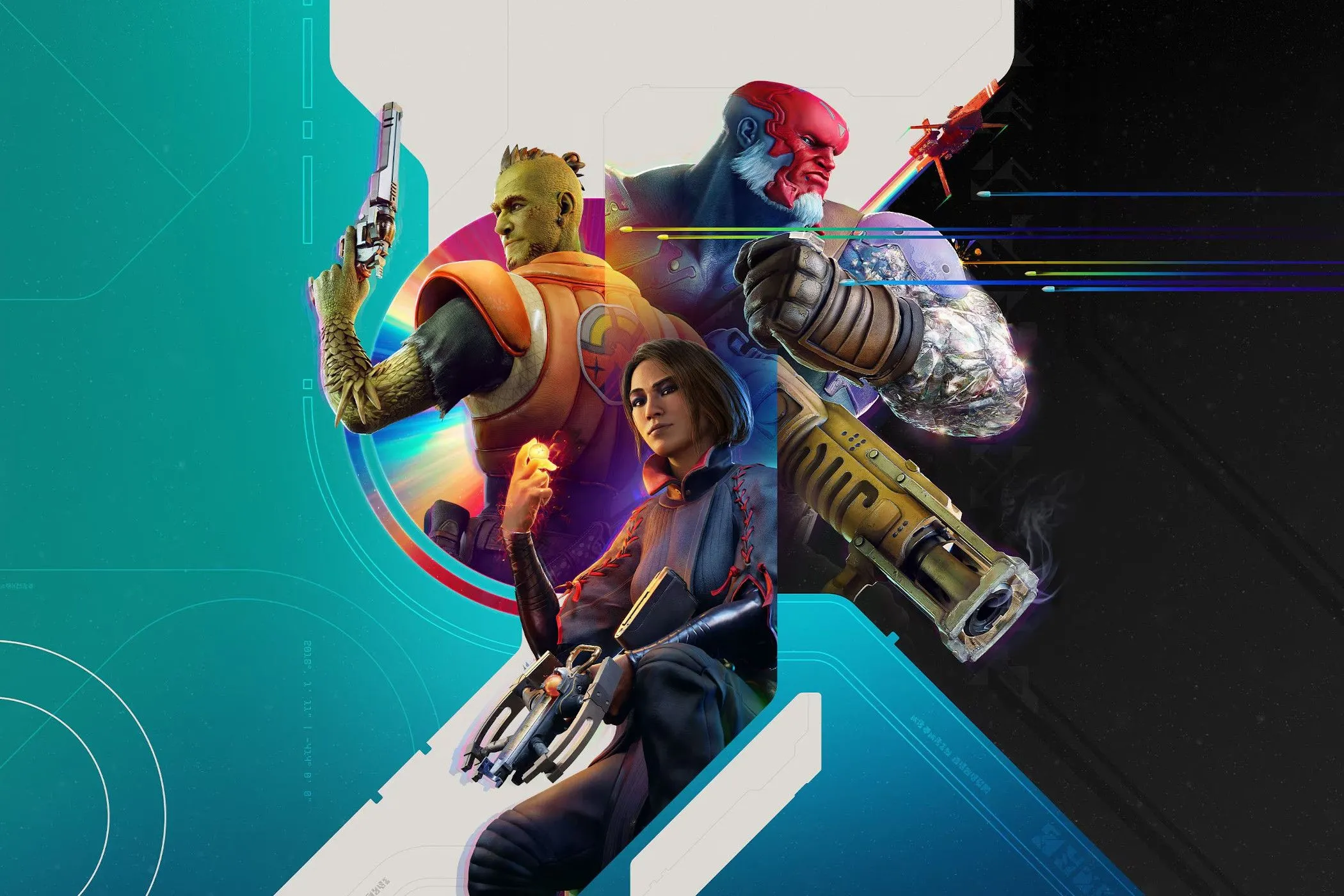 Ảnh quảng bá của Concord với ba nhân vật, minh họa cho thất bại của game bắn súng trả phí của Sony
