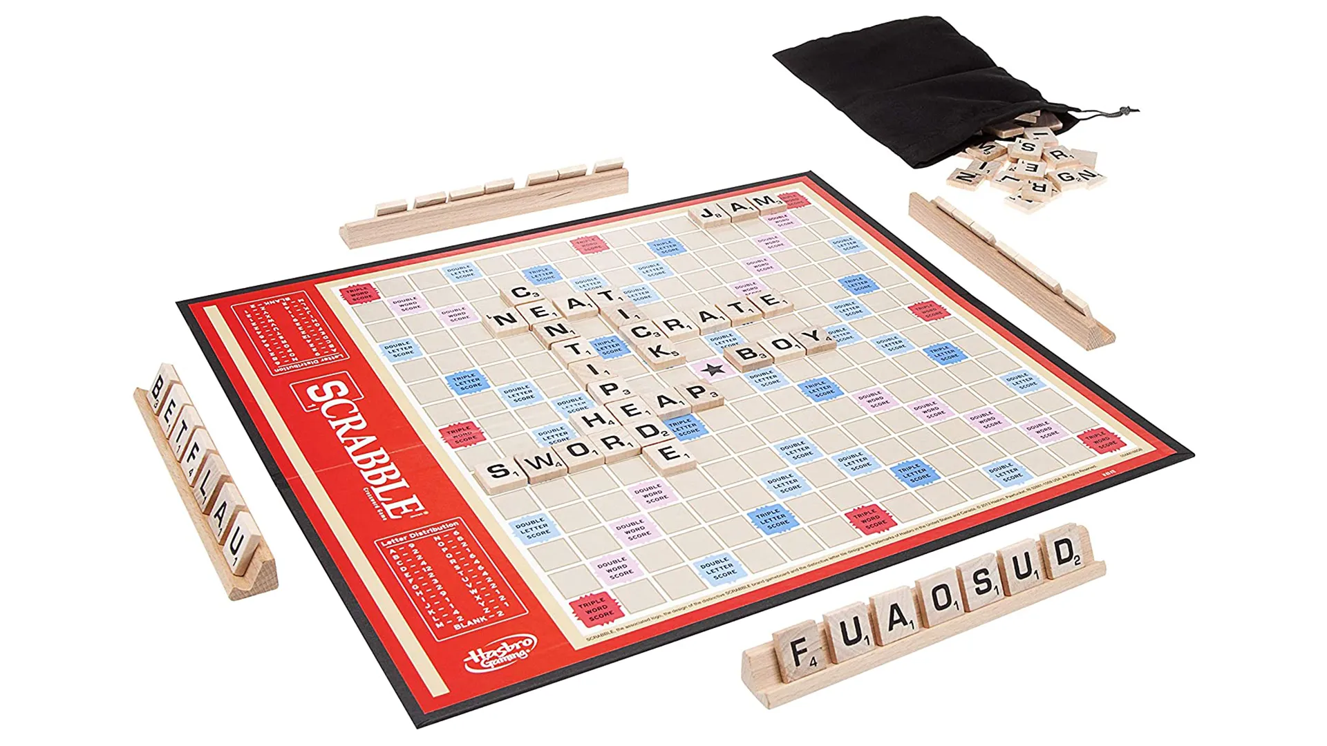 Bàn cờ Scrabble kỹ thuật số với các ô chữ cái.
