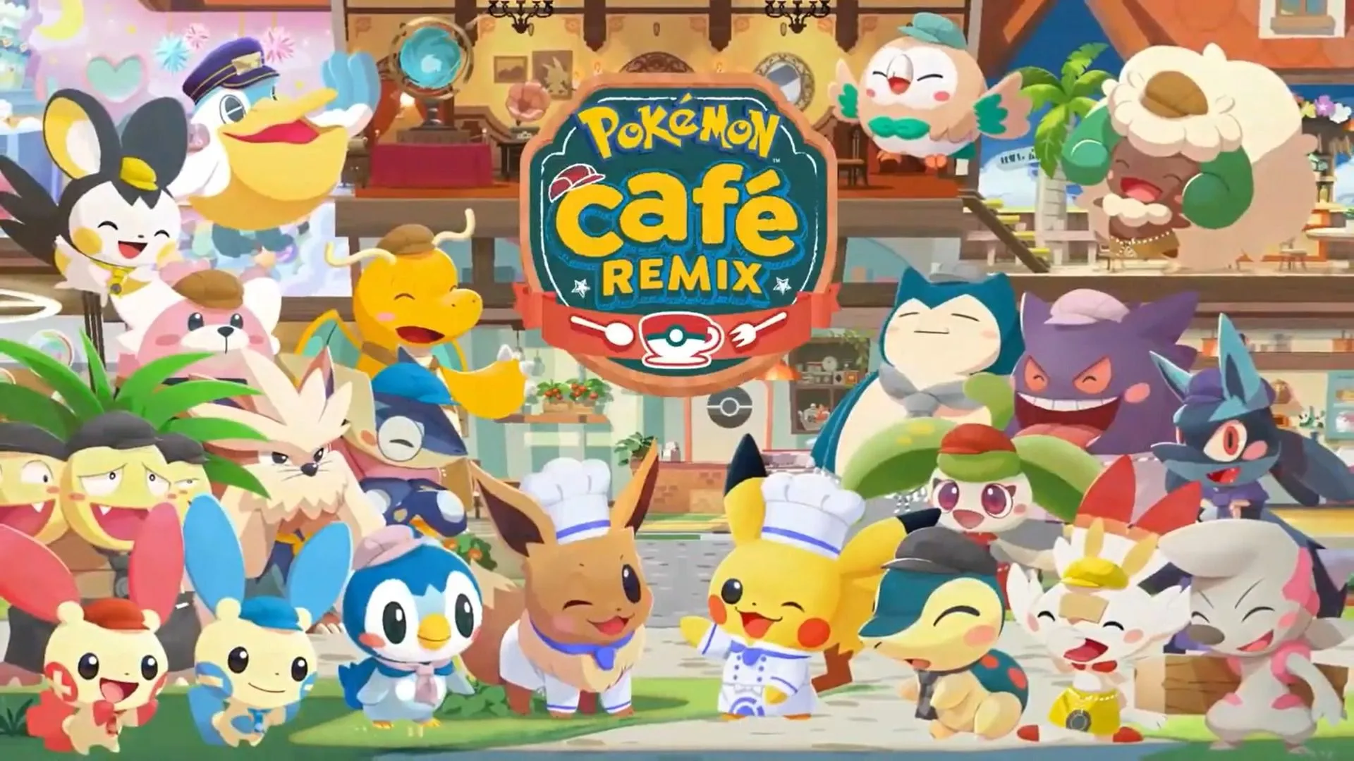 Bìa nghệ thuật của trò chơi Pokémon Café ReMix.