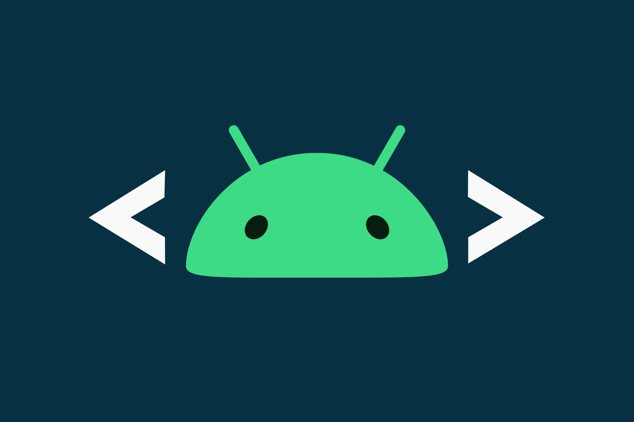 Biểu tượng robot Android với ký hiệu mã lệnh, minh họa chức năng gỡ lỗi USB trong chế độ nhà phát triển.