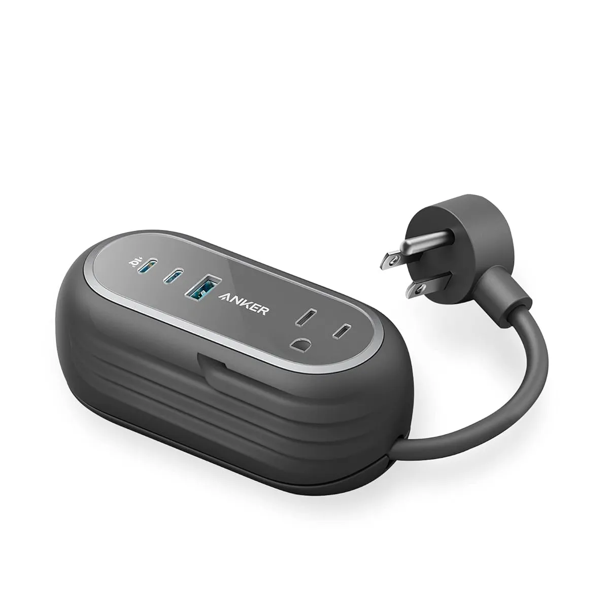 Bộ chia điện Anker GaNPrime 65W Portable Power Strip, tích hợp 1 cổng AC, 1 USB-A và 2 USB-C, lý tưởng cho mọi chuyến đi.