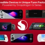 Các thiết bị chơi game cầm tay Android chạy chip Snapdragon G-series thế hệ mới của Qualcomm, bao gồm Logitech G Cloud và AYANEO.