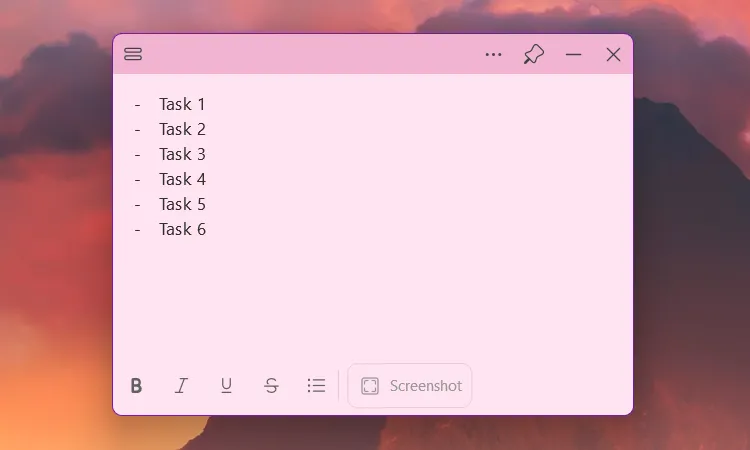 Cách tạo danh sách công việc gạch đầu dòng trong Sticky Notes trên Windows 11