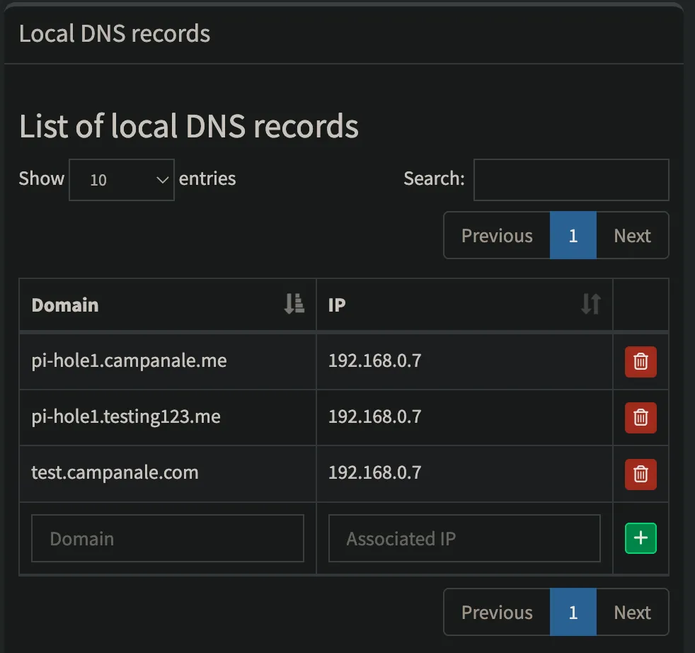 Cài đặt các bản ghi DNS cục bộ trong Pi-hole để phân giải tên miền nội bộ