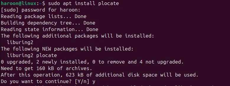Cài đặt công cụ plocate trên Ubuntu qua trình quản lý gói APT
