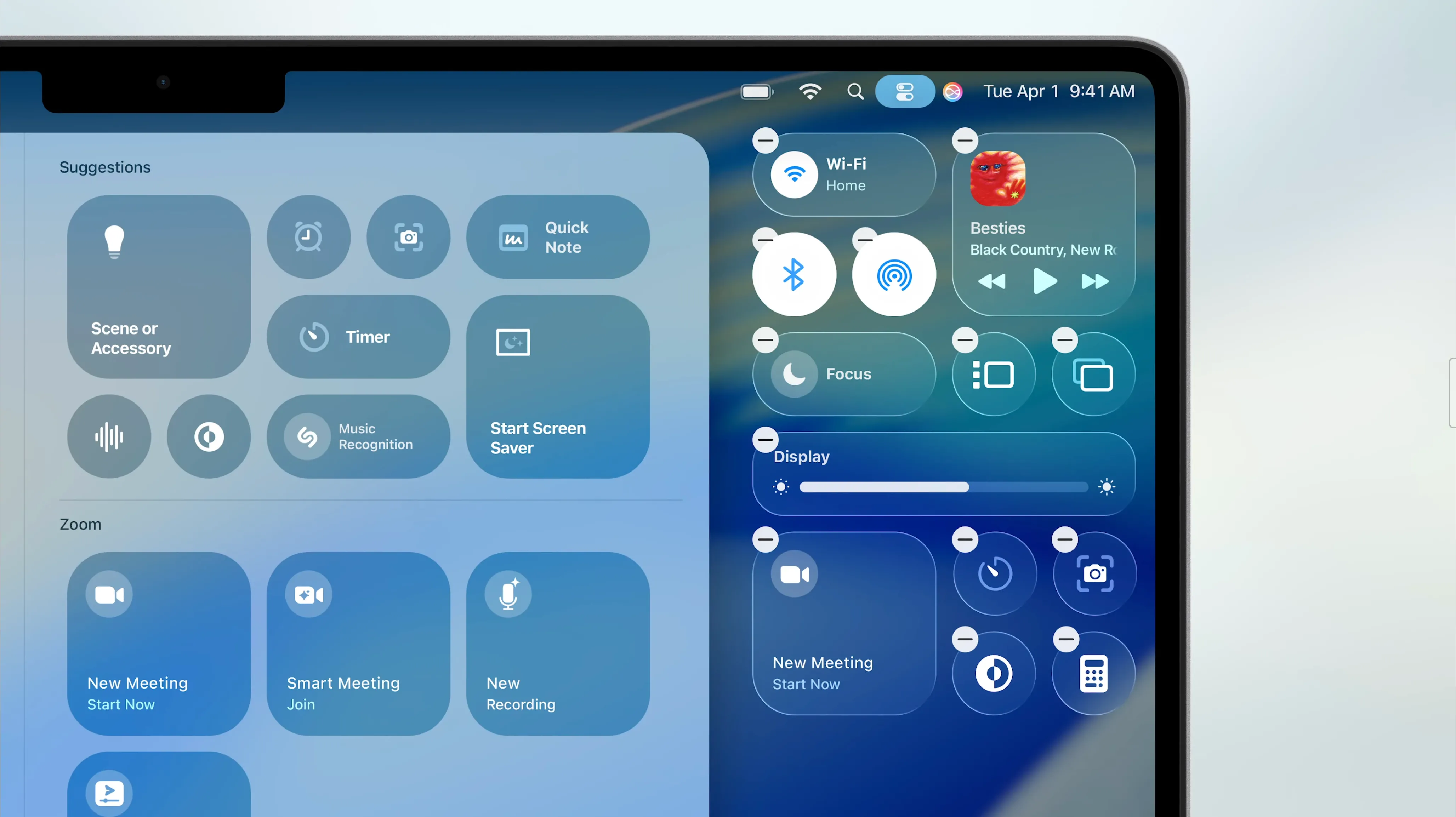 Cải tiến Trung tâm điều khiển (Control Center) trên macOS 26 Tahoe