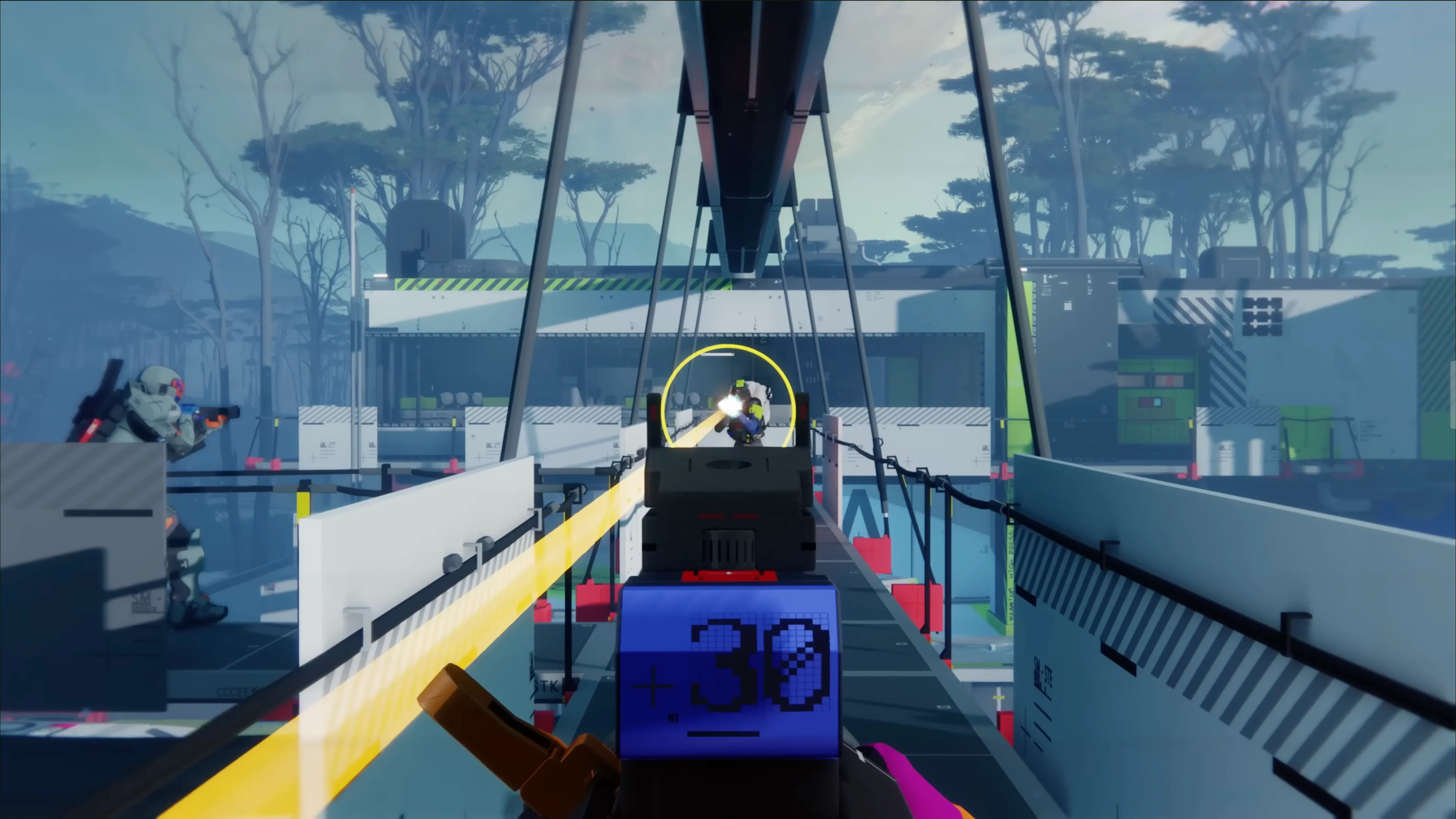 Cảnh bắn súng hành động trong game Marathon của Bungie, thể hiện lối chơi extraction shooter