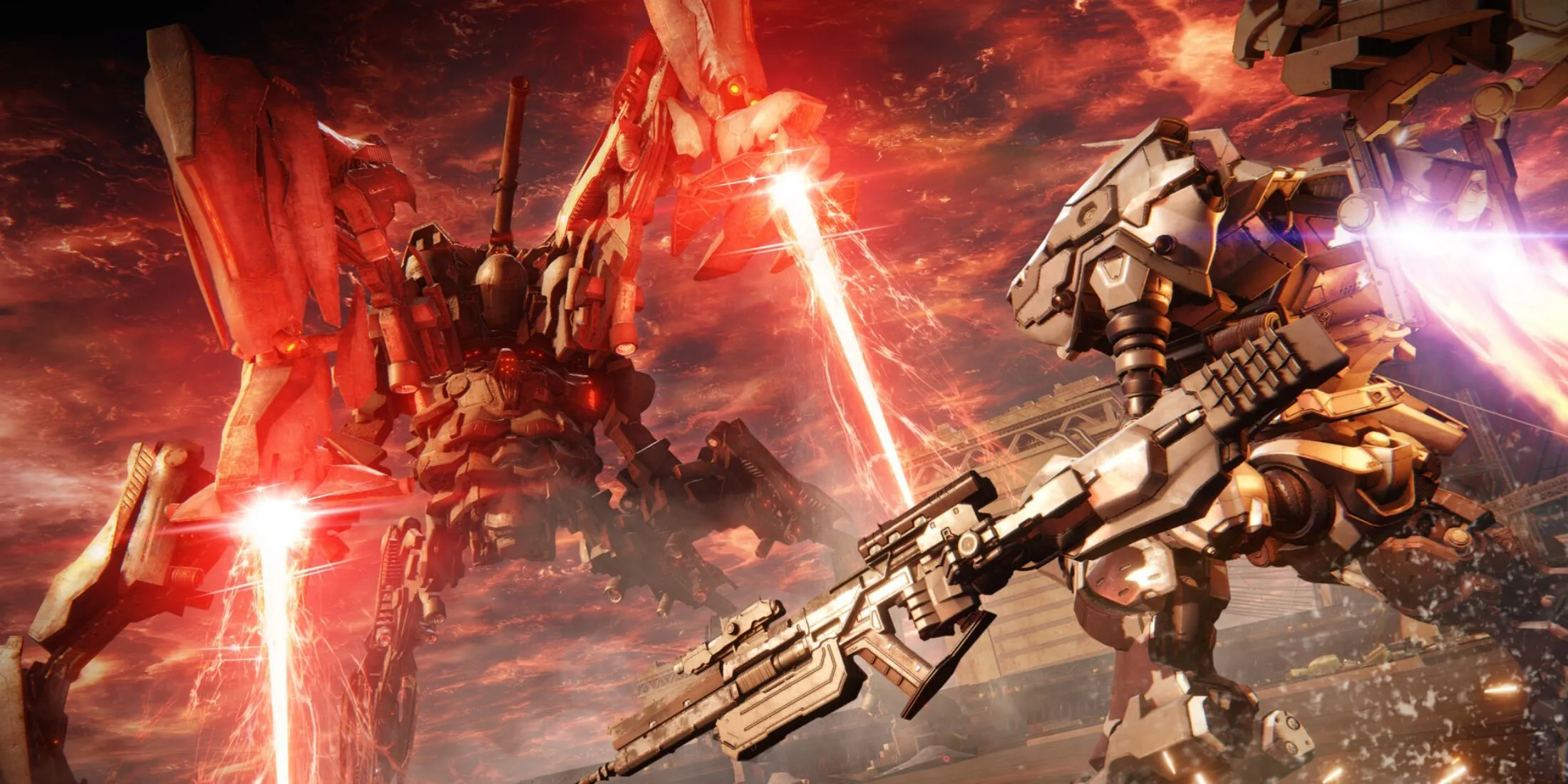 Cảnh chiến đấu kịch tính của robot trong tựa game Armored Core 6: Fires of Rubicon.