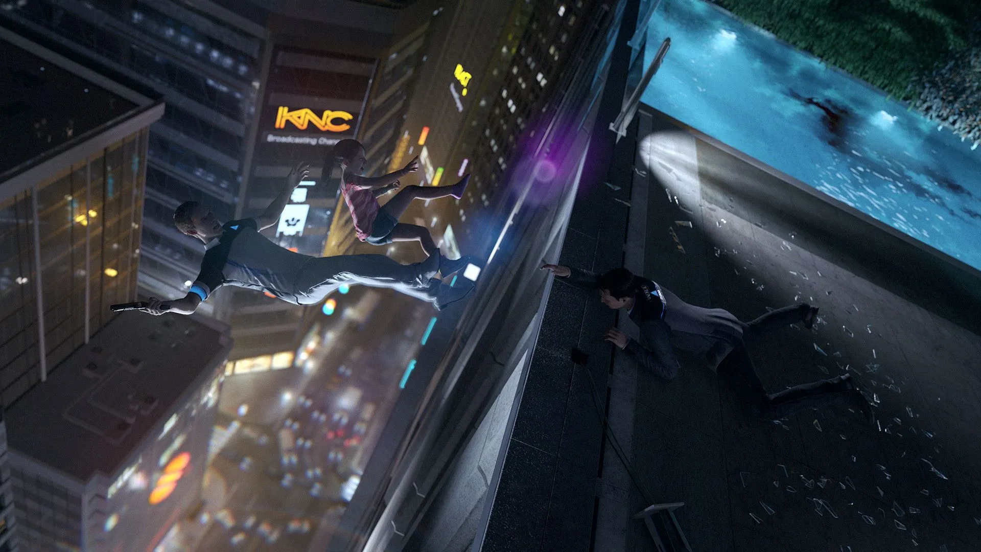 Cảnh Connor thất bại trong việc cứu Emma, minh họa cốt truyện phân nhánh của Detroit: Become Human khi chơi lại.
