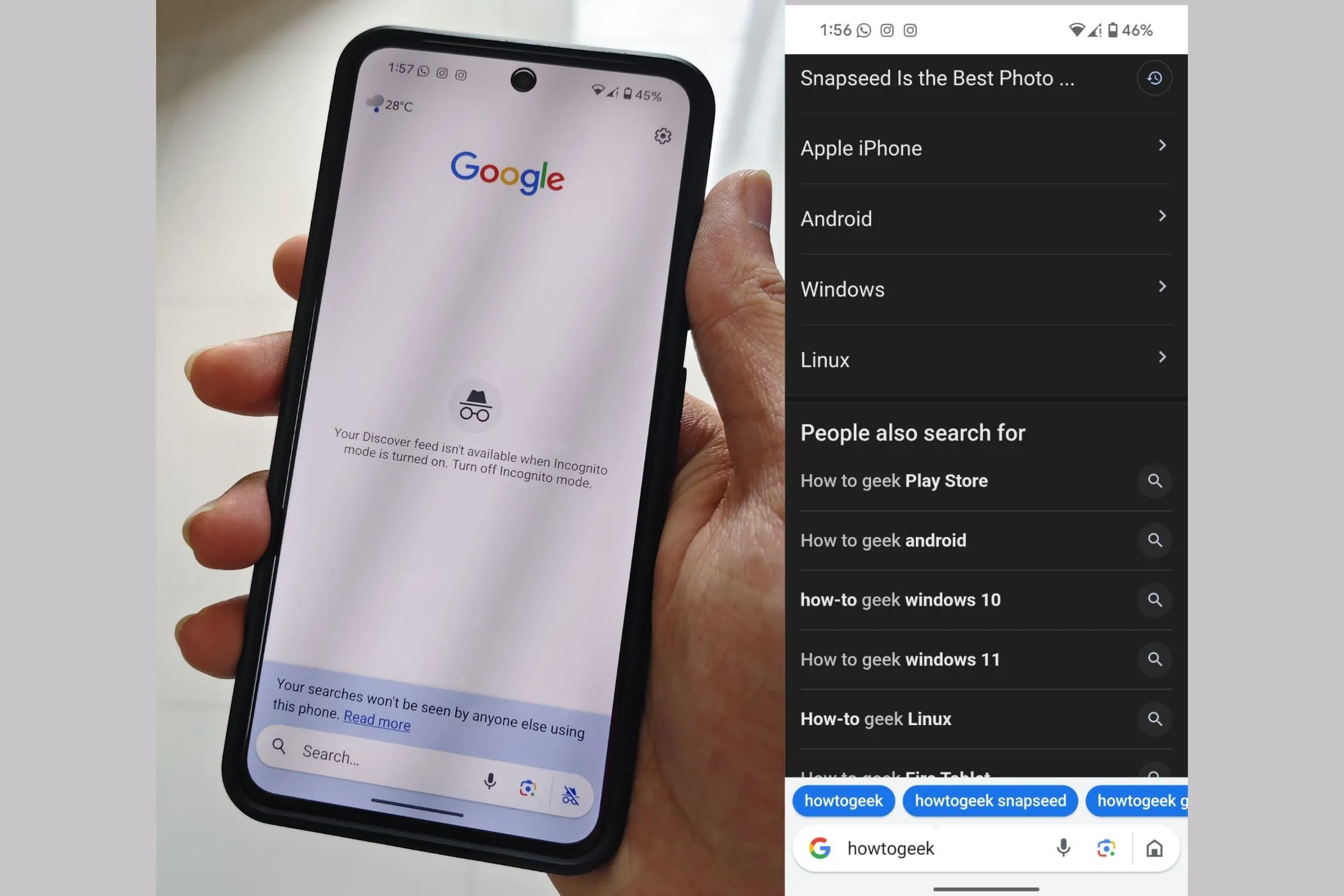 Chế độ ẩn danh trên ứng dụng Google Go