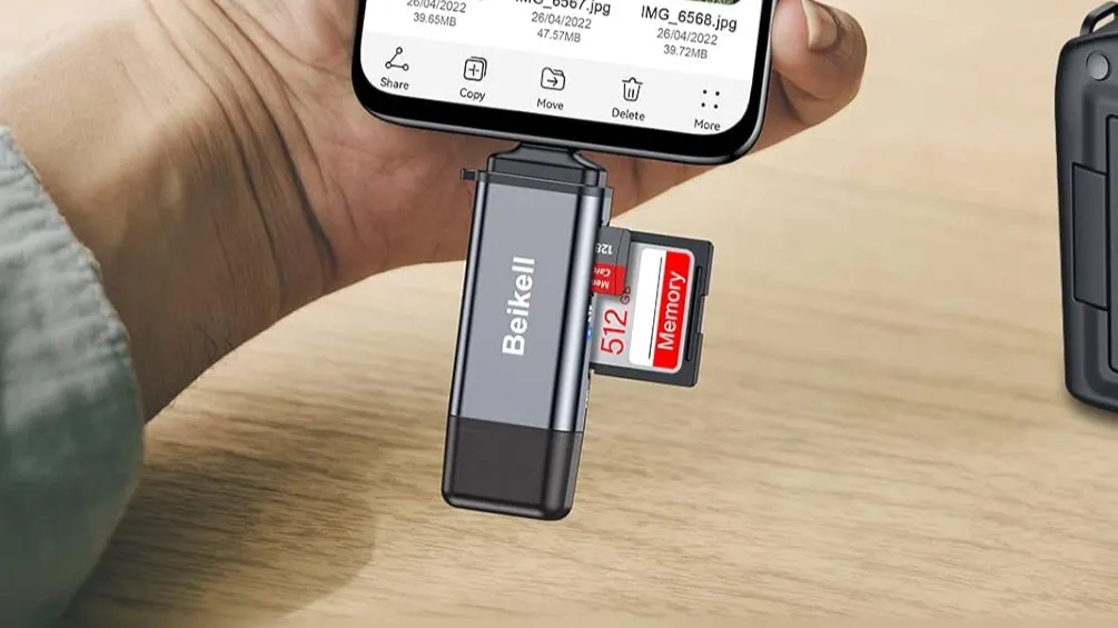Đầu đọc thẻ nhớ Beikell SD Card Reader nhỏ gọn với hai đầu cắm USB-A và USB-C