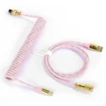 Dây cáp bàn phím ATTACK SHARK Custom Coiled USB C to A màu hồng
