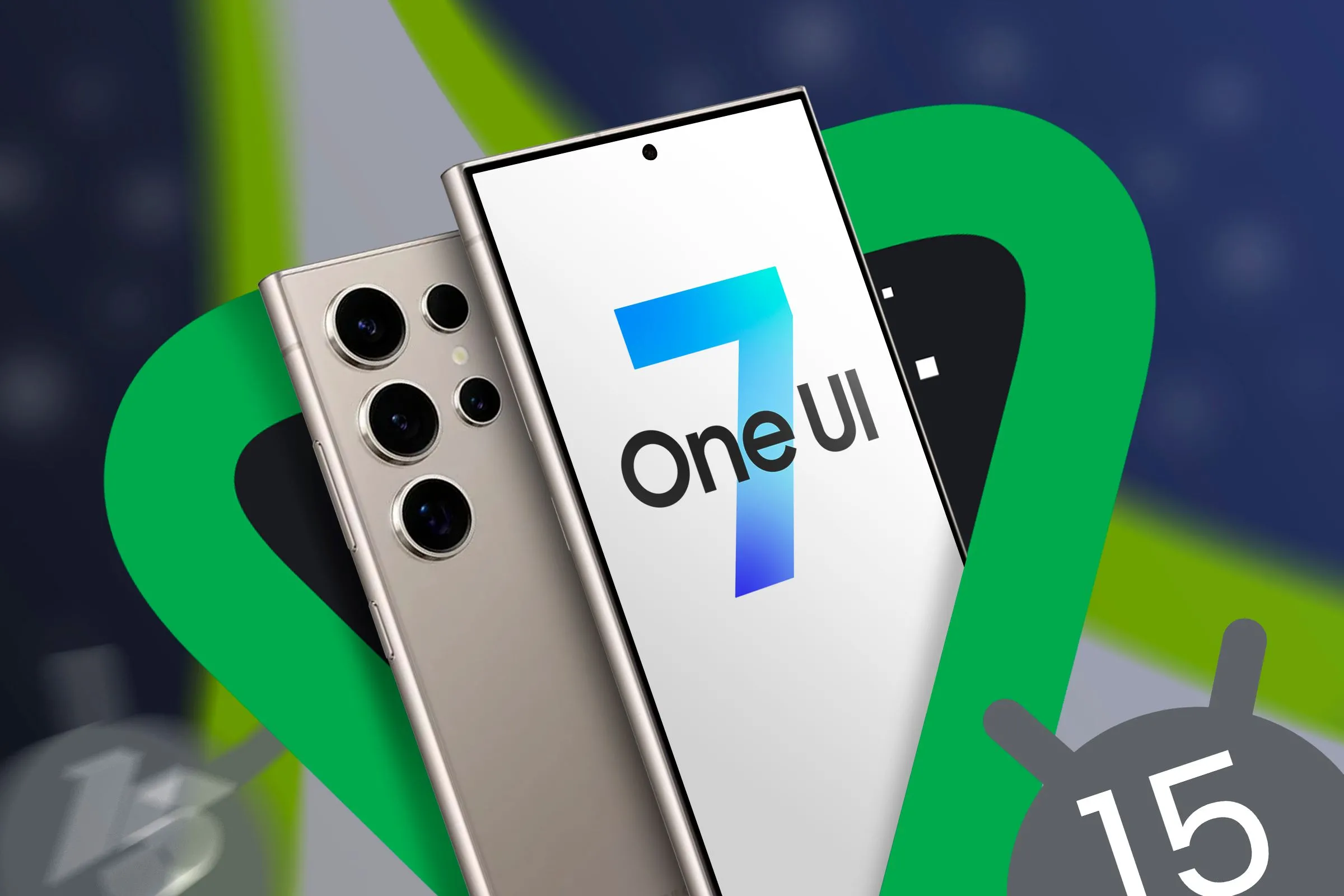 Điện thoại Galaxy S24 hiển thị logo One UI, minh họa giao diện mới mẻ