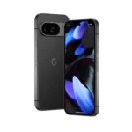 Điện thoại Google Pixel 9 màu đen Obsidian nổi bật trên nền trắng, thể hiện thiết kế cao cấp và công nghệ hiện đại