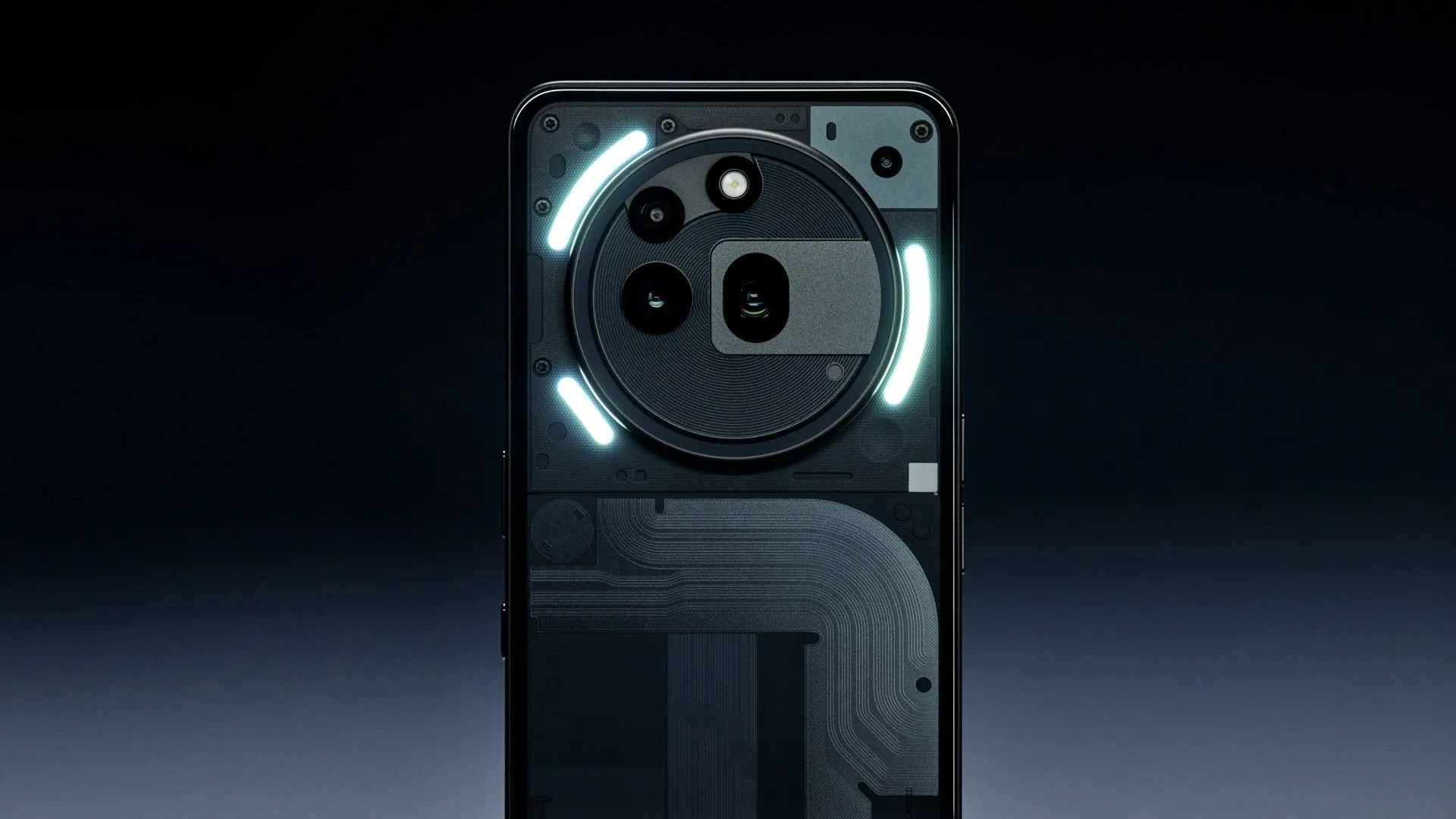 Điện thoại Nothing Phone 3a với mặt lưng trong suốt và đèn LED Glyph