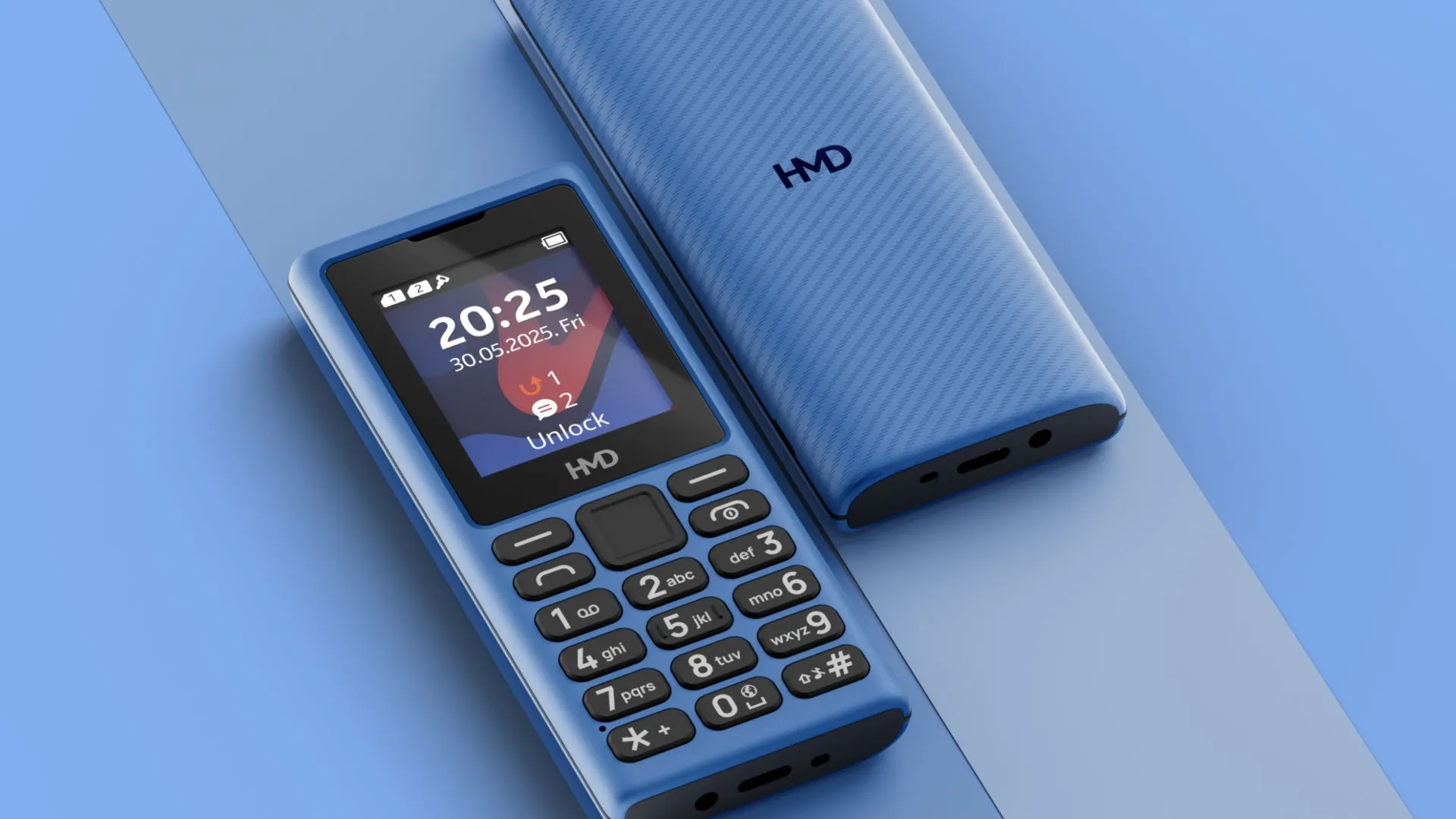 Điện thoại phổ thông HMD 101 4G màu đen với thiết kế cổ điển.