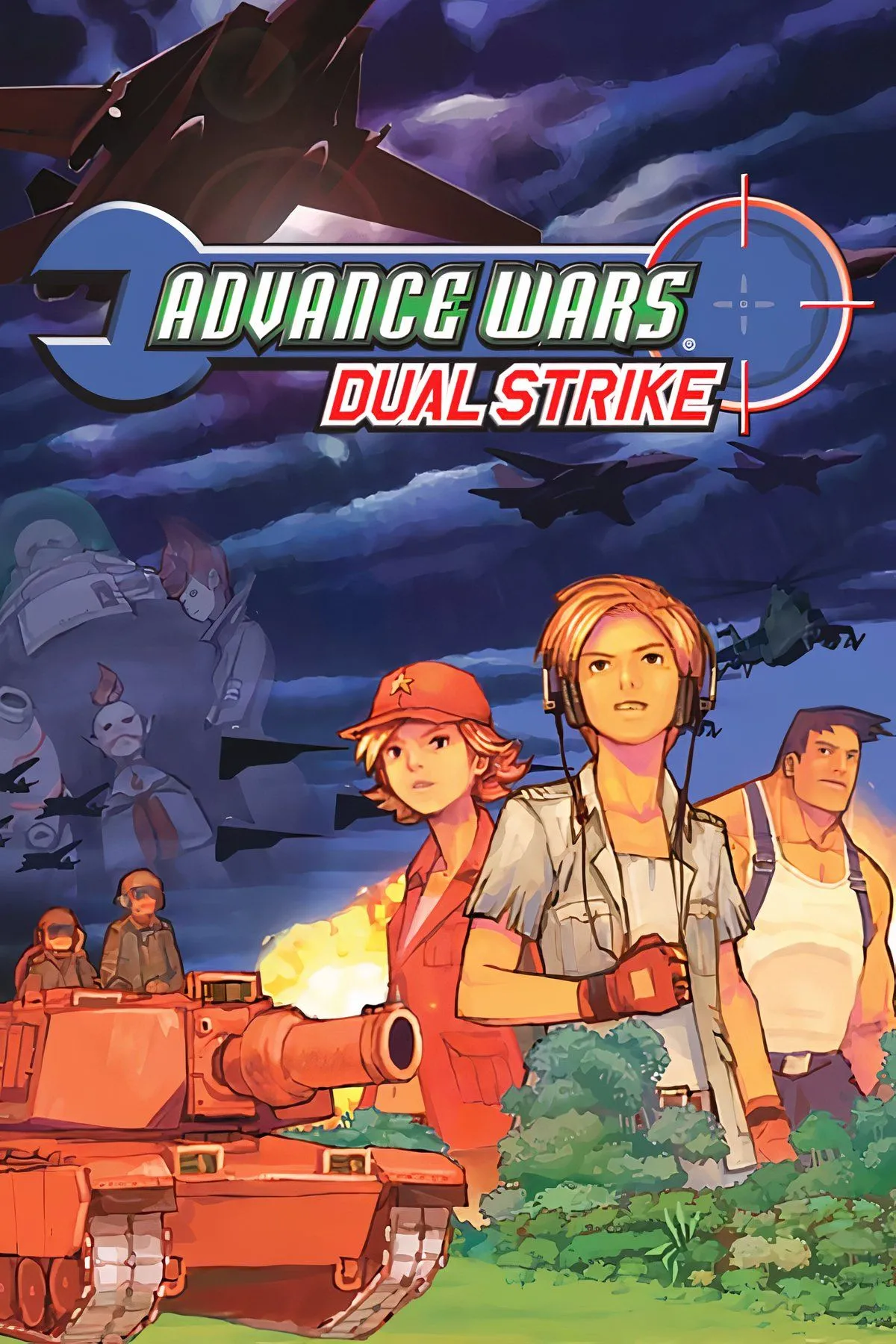 Giao diện chiến đấu theo lượt trong game Advance Wars: Dual Strike trên Nintendo DS.