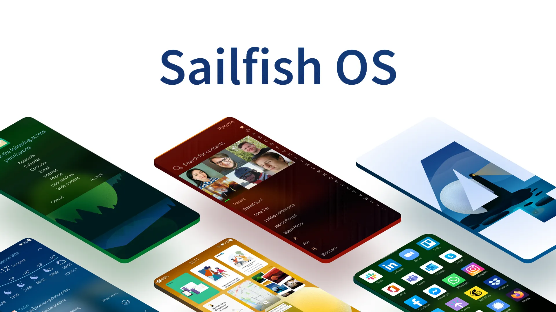 Giao diện điện thoại chạy hệ điều hành Sailfish OS