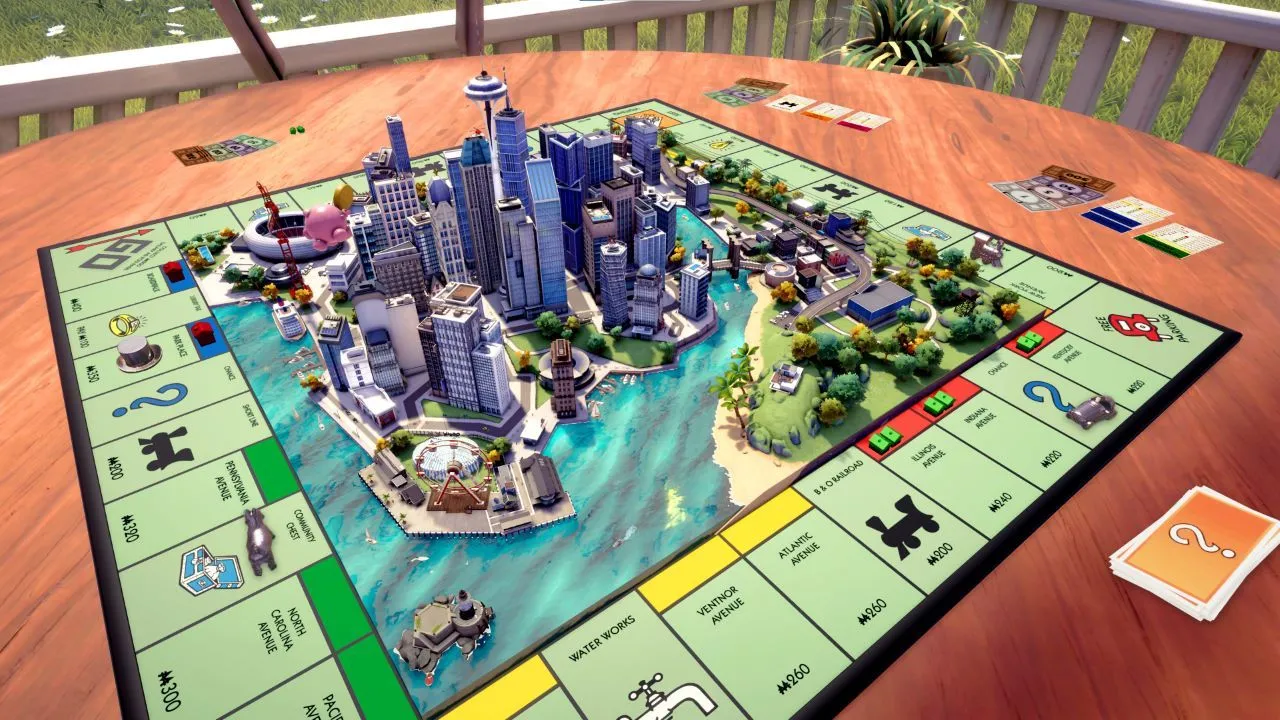 Giao diện game Monopoly phiên bản kỹ thuật số trên Nintendo Switch.