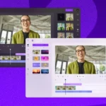 Giao diện Microsoft Clipchamp ở chế độ sáng và chế độ tối, thể hiện tính năng mới