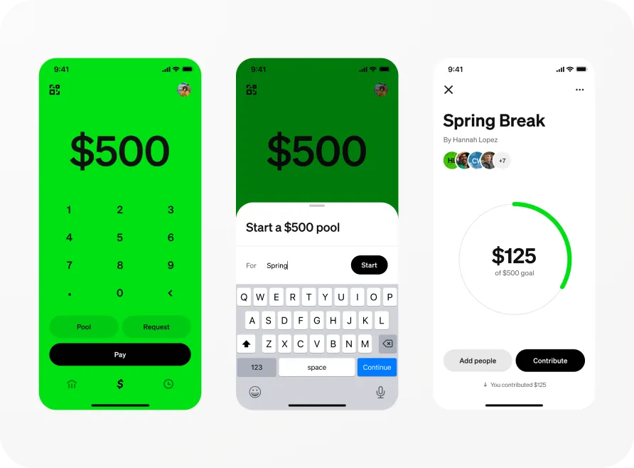 Giao diện tính năng Cash App Pools giúp quản lý quỹ nhóm hiệu quả.