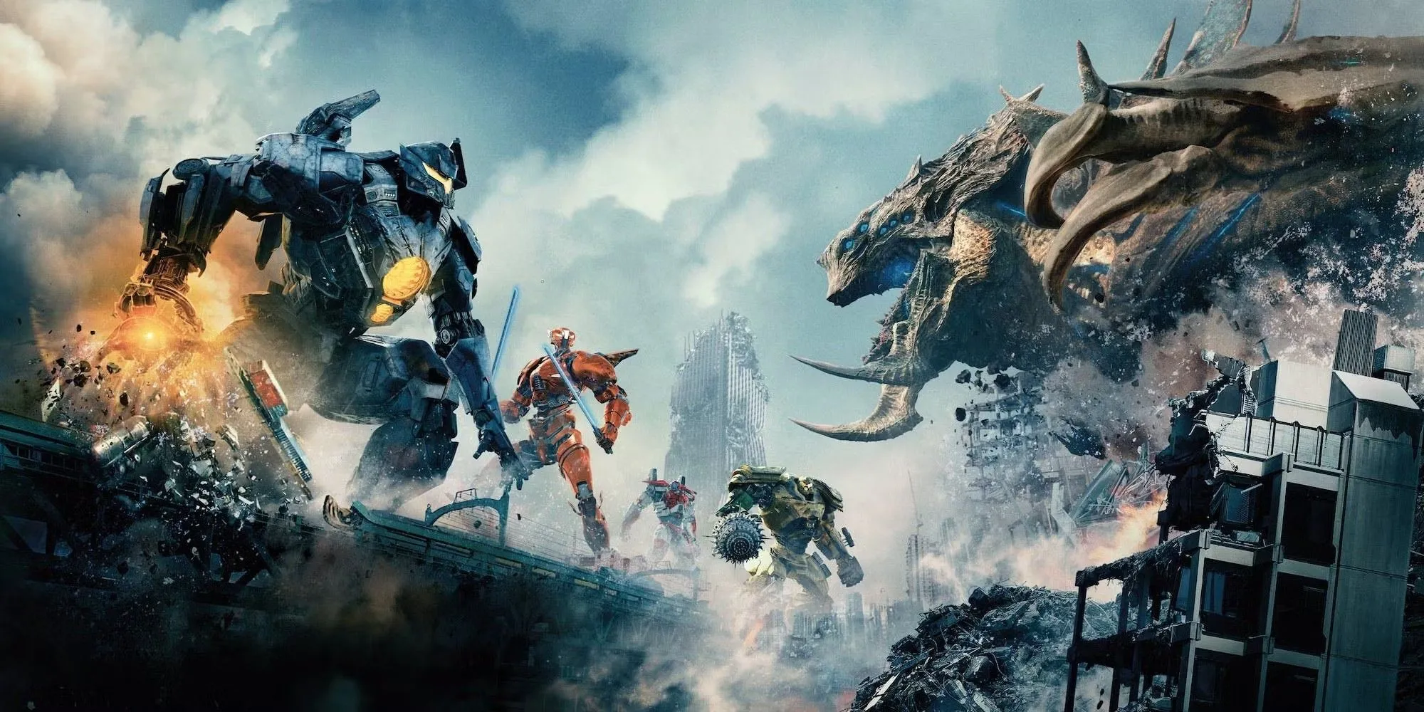 Hai robot Jaeger Gipsy Avenger và Bracer Phoenix đối đầu trong Pacific Rim: Uprising.