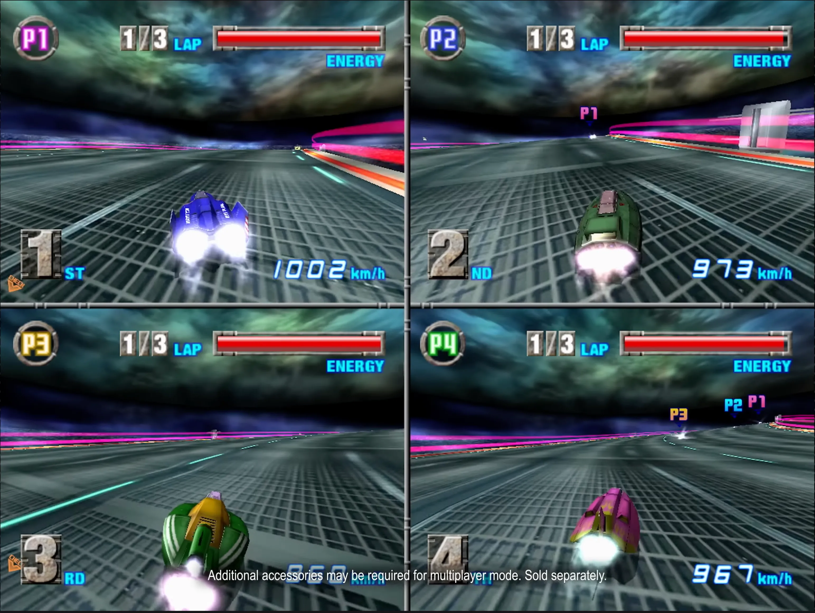 Hình ảnh F-Zero GX đang được giả lập trên màn hình Nintendo Switch 2, mang trải nghiệm đua xe tương lai trở lại.