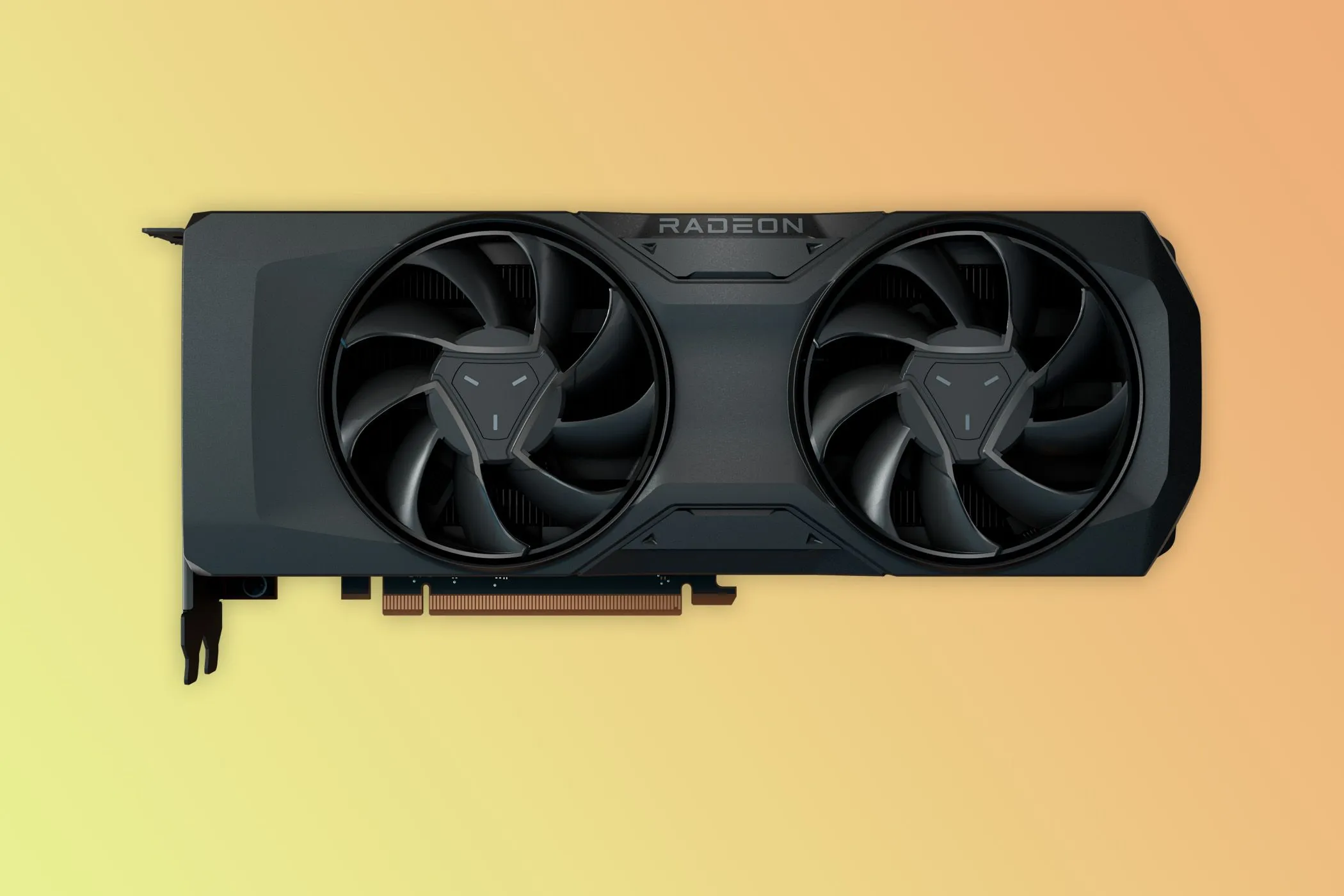 Hình ảnh mô tả card đồ họa AMD Radeon RX 7800 XT, biểu tượng cho sức mạnh xử lý đồ họa cần thiết cho game AAA