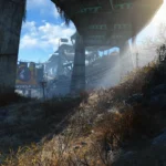 Hình ảnh quảng bá game Fallout 4 với biểu tượng Vault Boy và khung cảnh hậu tận thế.