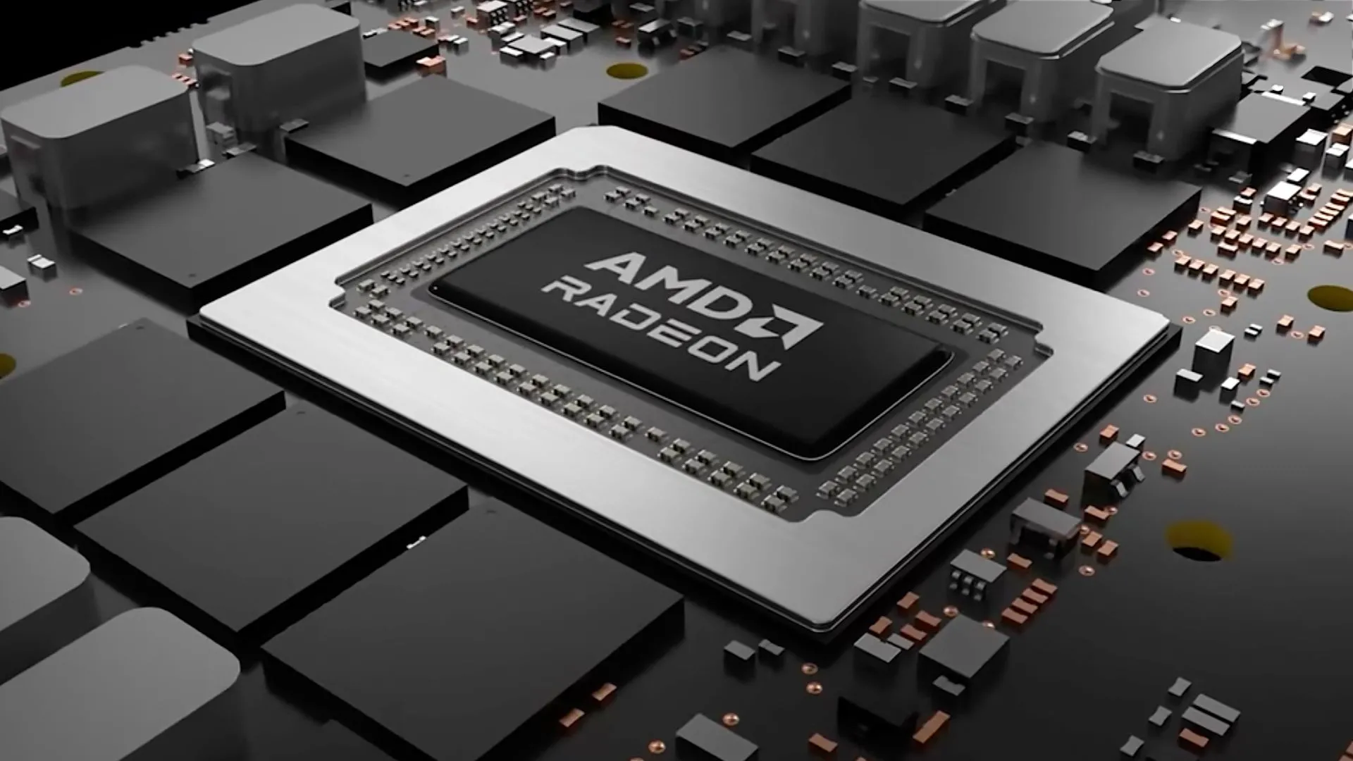 Hình minh họa chip AMD Radeon trên bảng mạch