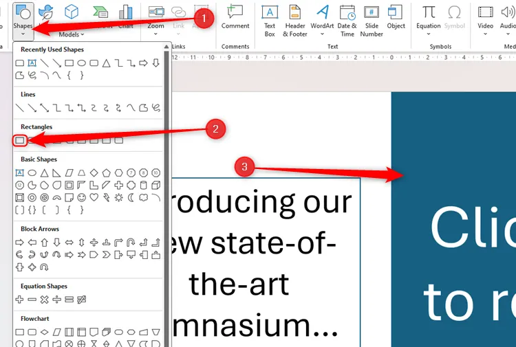 Hướng dẫn thêm hình chữ nhật và văn bản vào slide PowerPoint để che ảnh và tạo hiệu ứng kích hoạt