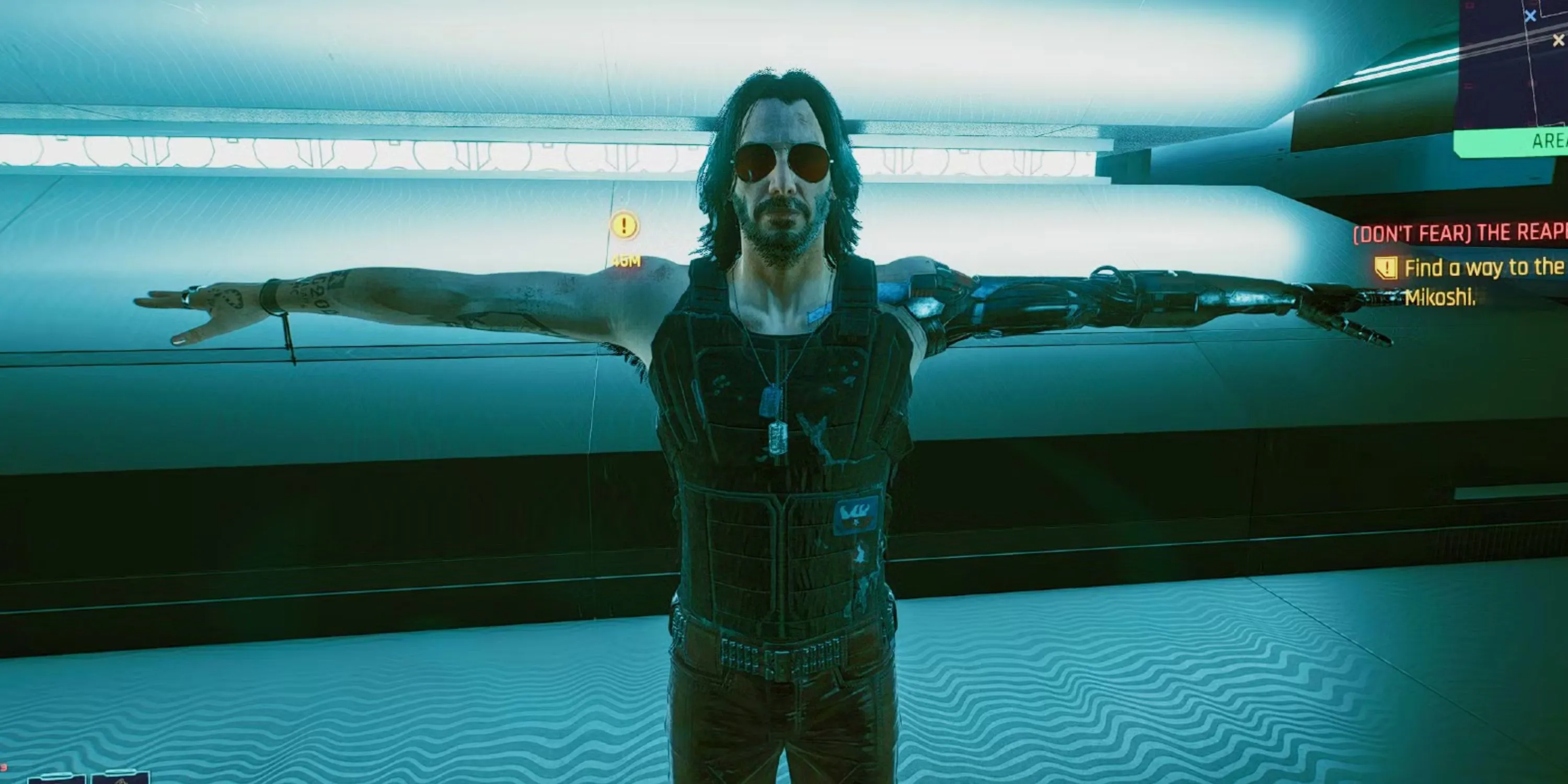 Johnny Silverhand, nhân vật biểu tượng trong Cyberpunk 2077, đang tạo dáng