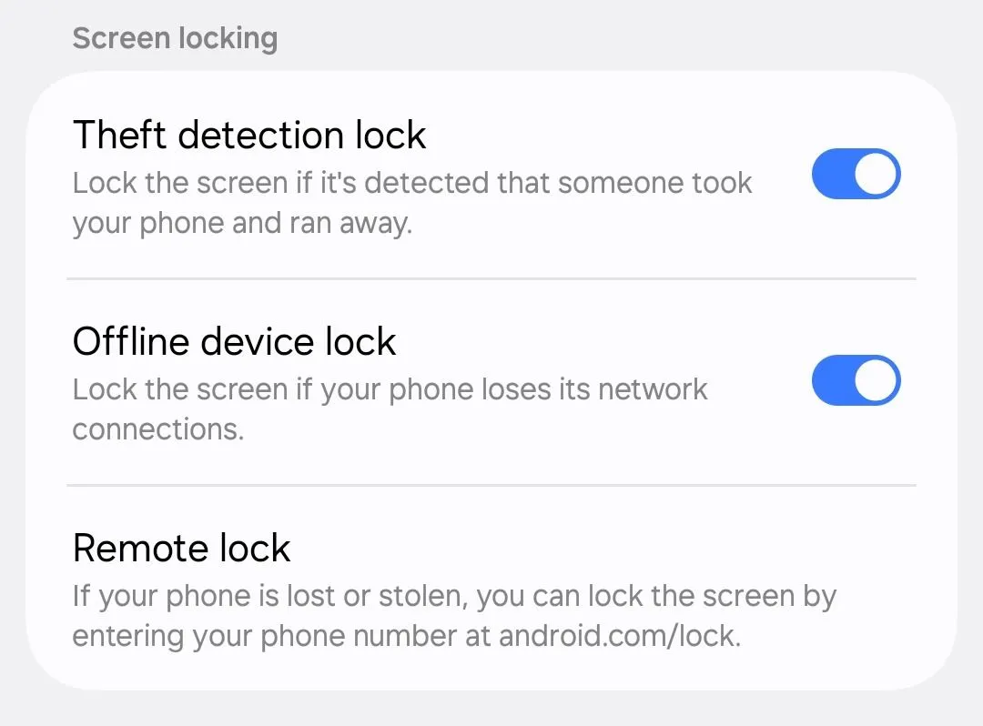 Kích hoạt tính năng khóa phát hiện trộm trên điện thoại Samsung Galaxy