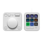 Logitech MX Creative Console trên nền trắng, nổi bật thiết kế sản phẩm