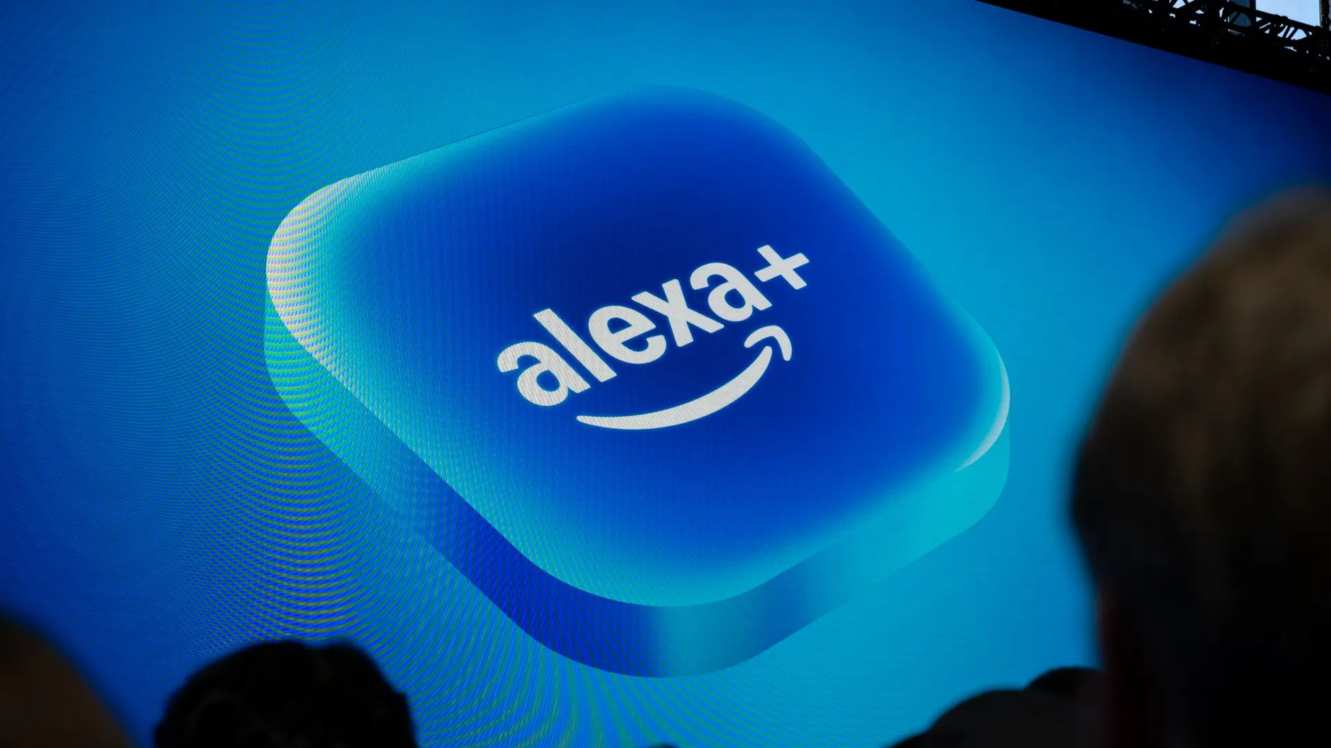 Logo Alexa+ của Amazon với một vòng tròn màu xanh biểu tượng cho trí tuệ nhân tạo