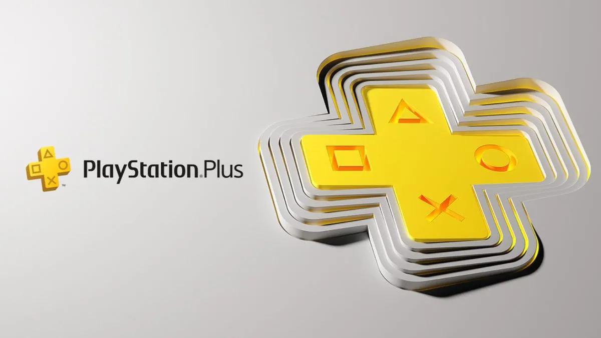 Logo dịch vụ PlayStation Plus với các màu xanh lam đặc trưng của Sony