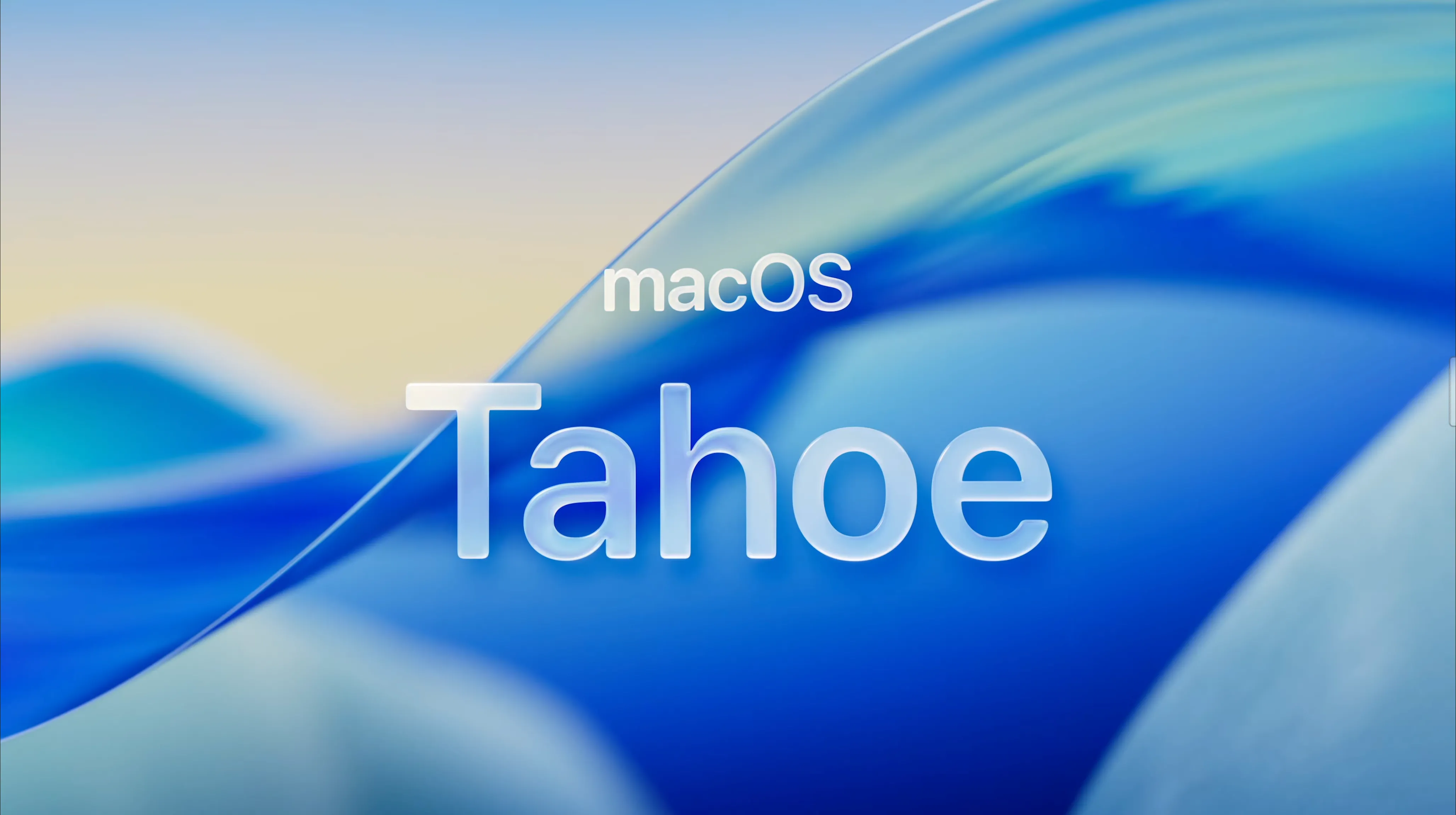 Logo macOS 26 Tahoe với phong cách Liquid Glass