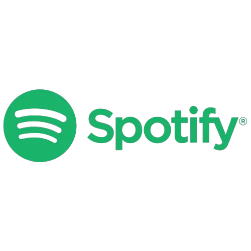 Logo Spotify trên nền trong suốt, biểu tượng của dịch vụ nghe nhạc trực tuyến và tải về phổ biến.