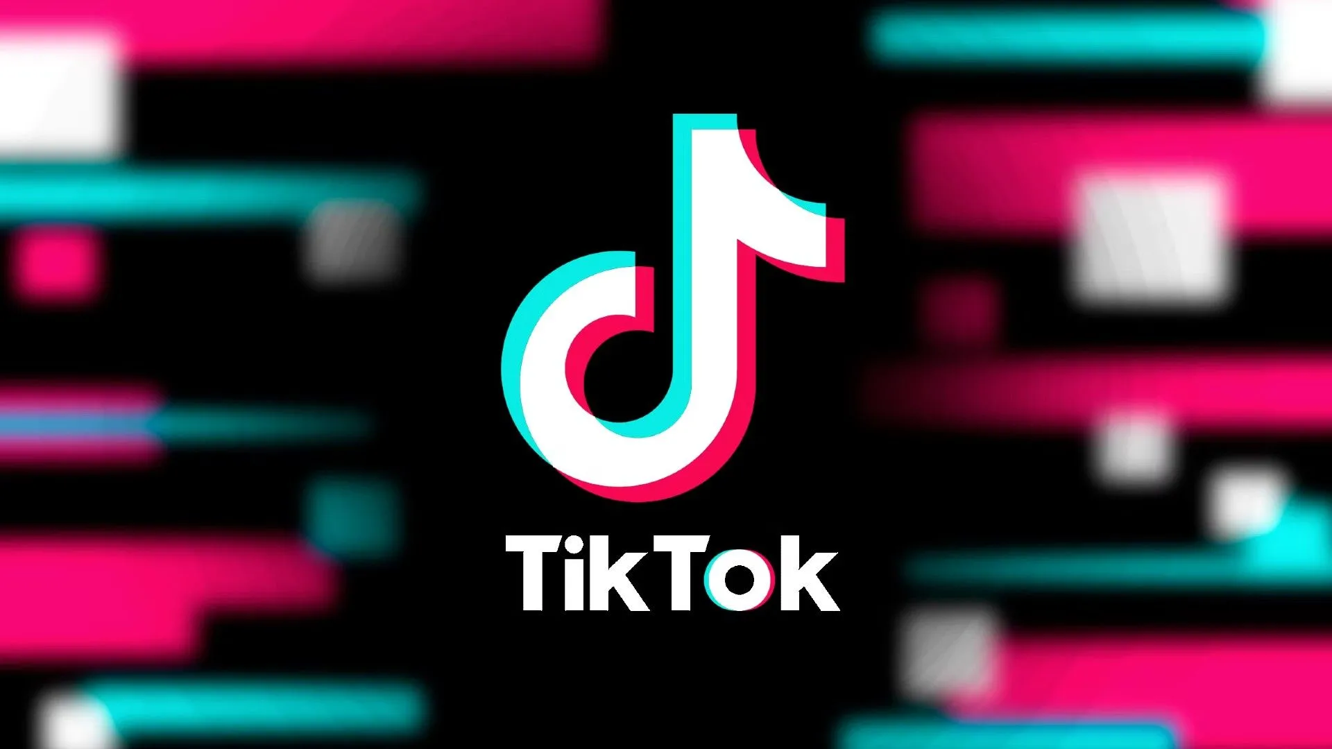 Logo TikTok trên màn hình màu đen, biểu tượng cho ứng dụng trên máy tính