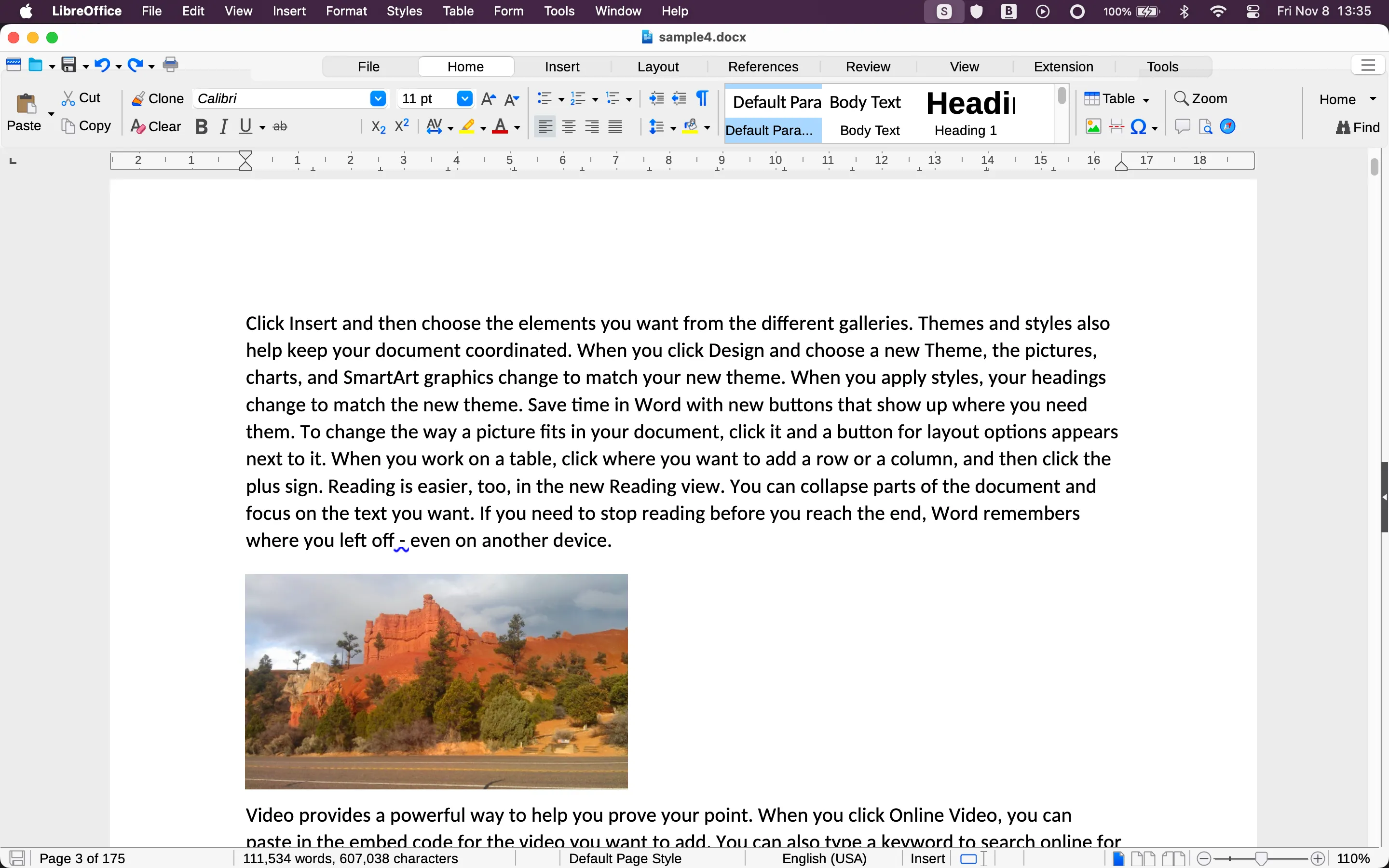 Màn hình chính của LibreOffice Writer, ứng dụng xử lý văn bản trong bộ phần mềm văn phòng mã nguồn mở LibreOffice