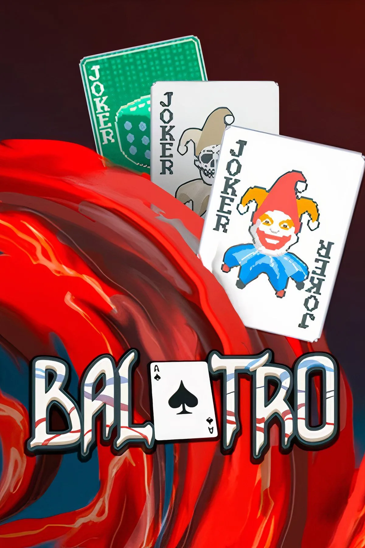 Màn hình chơi game Balatro với các thẻ bài và hiệu ứng Joker