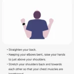 Màn hình điện thoại hiển thị các bài tập duỗi cổ đơn giản trong ứng dụng Galaxy Wearable, minh họa tính năng nhắc nhở tư thế trên Galaxy Buds.