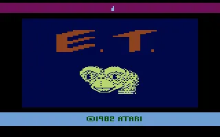 Màn hình tiêu đề game E.T. The Extraterrestrial trên Atari 2600, biểu tượng cho game chuyển thể thất bại