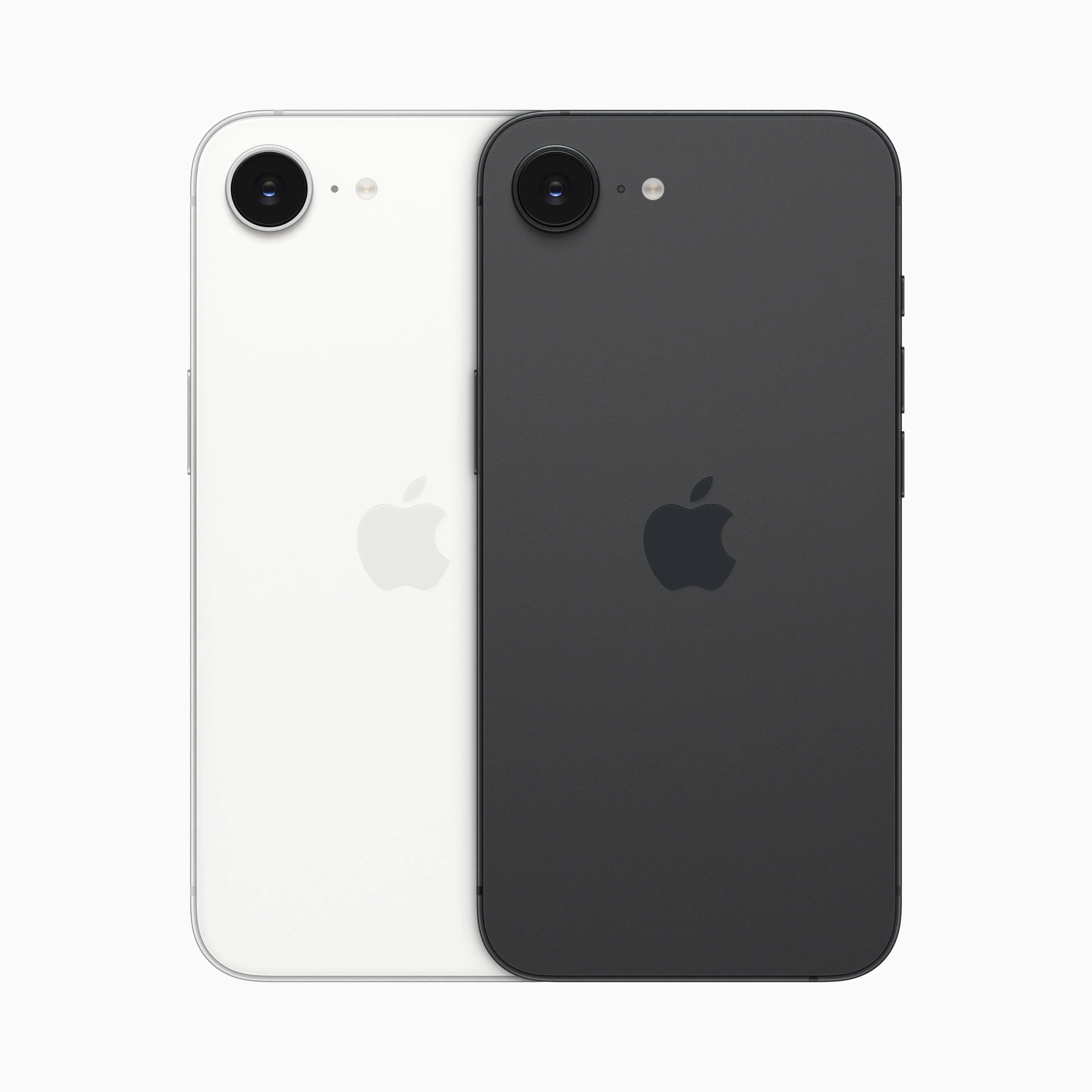 Mặt trước và mặt sau của điện thoại iPhone 16e với các tùy chọn màu sắc, minh họa thiết bị cần sao lưu cục bộ.