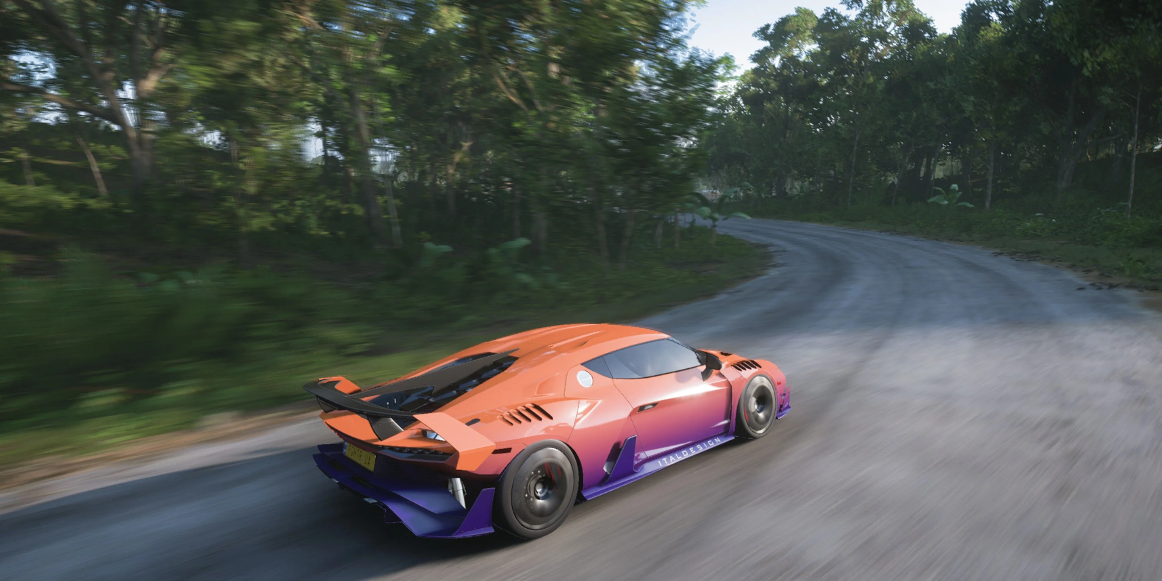 Mẫu xe thể thao Italdesign Zerouno trong Forza Horizon 5 trên đường đua.