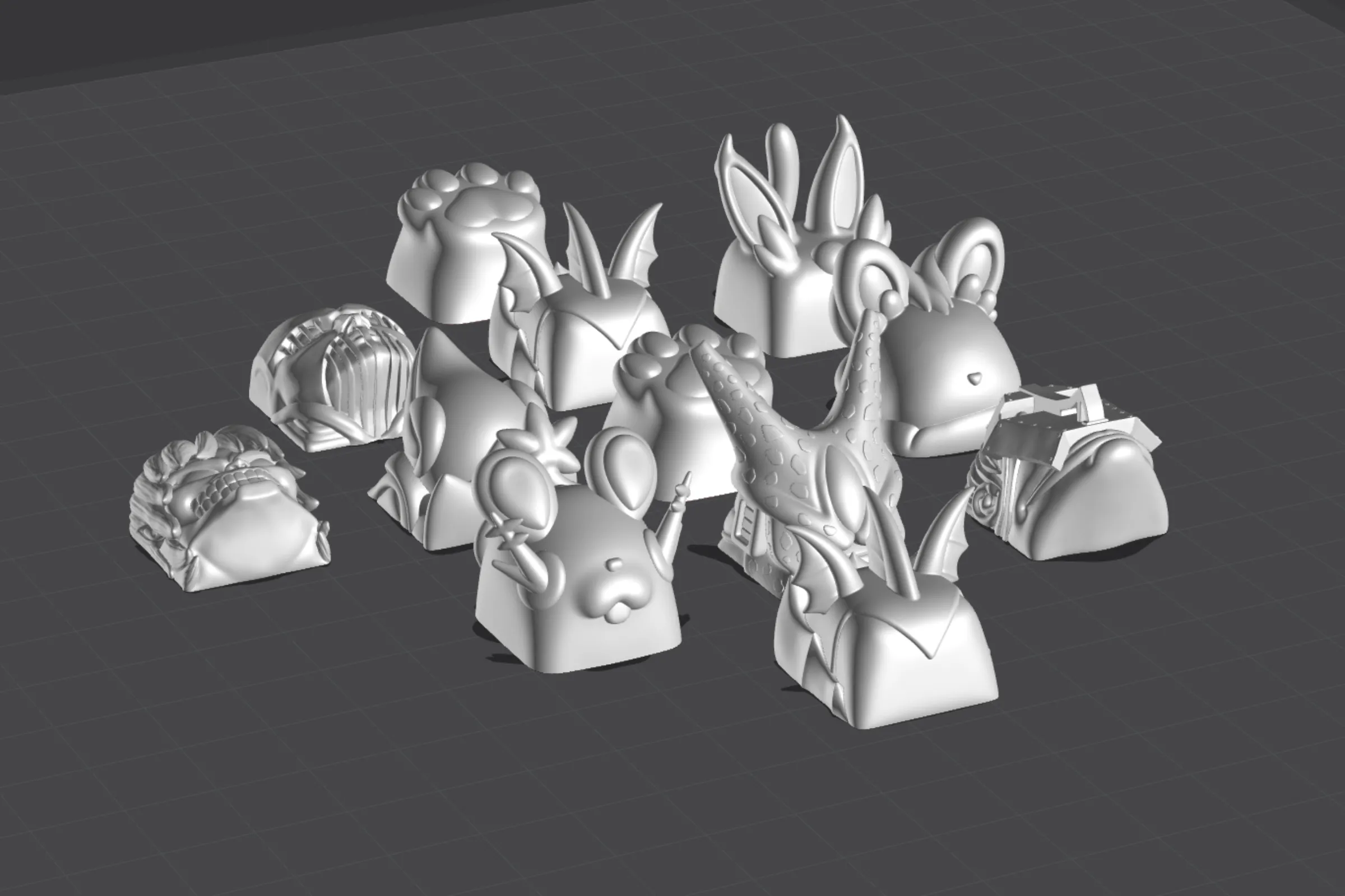 Mô hình keycap in 3D trong phần mềm thiết kế