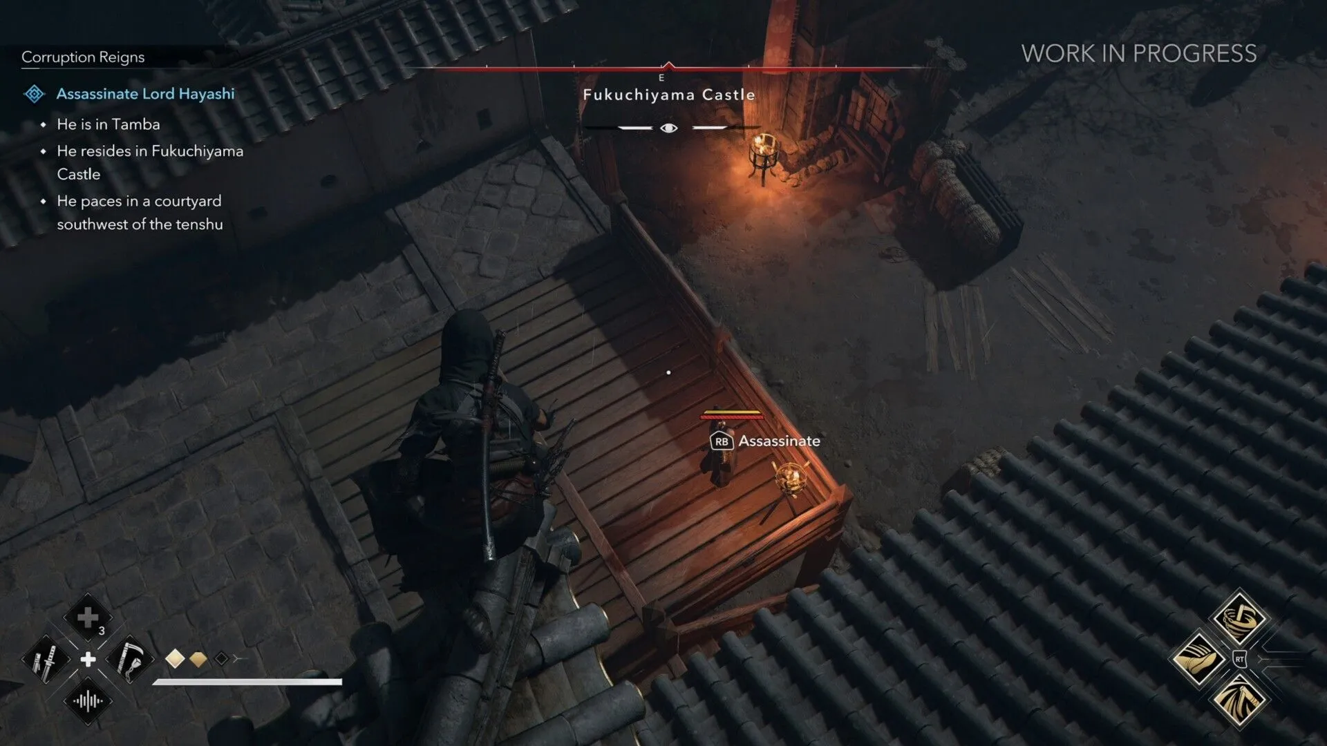 Một khu vườn yên bình bên trong căn cứ Hideout của Assassin's Creed Shadows