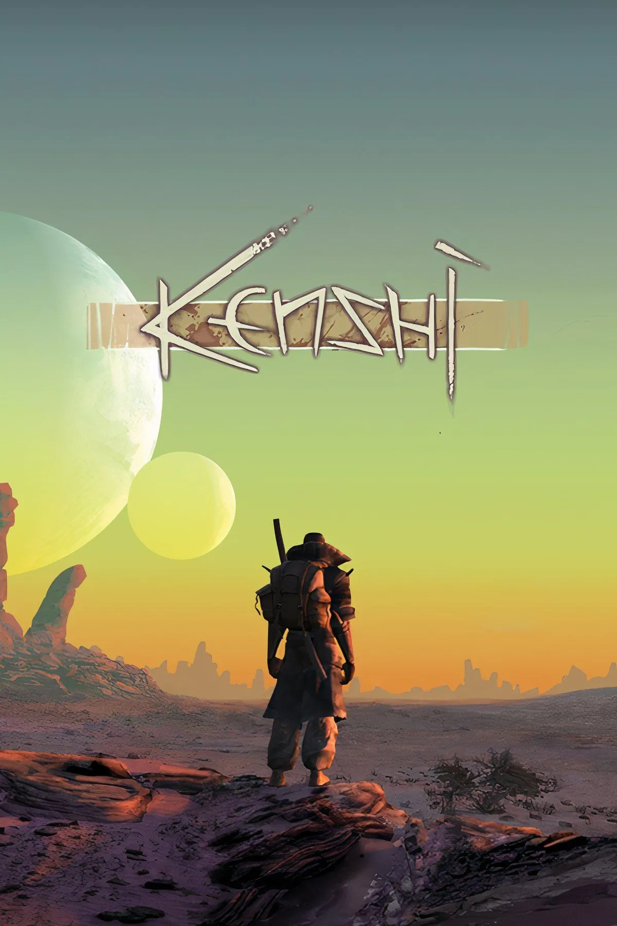 Một pháo đài tự trị kiên cố trong game Kenshi với tường thành cao và tháp canh