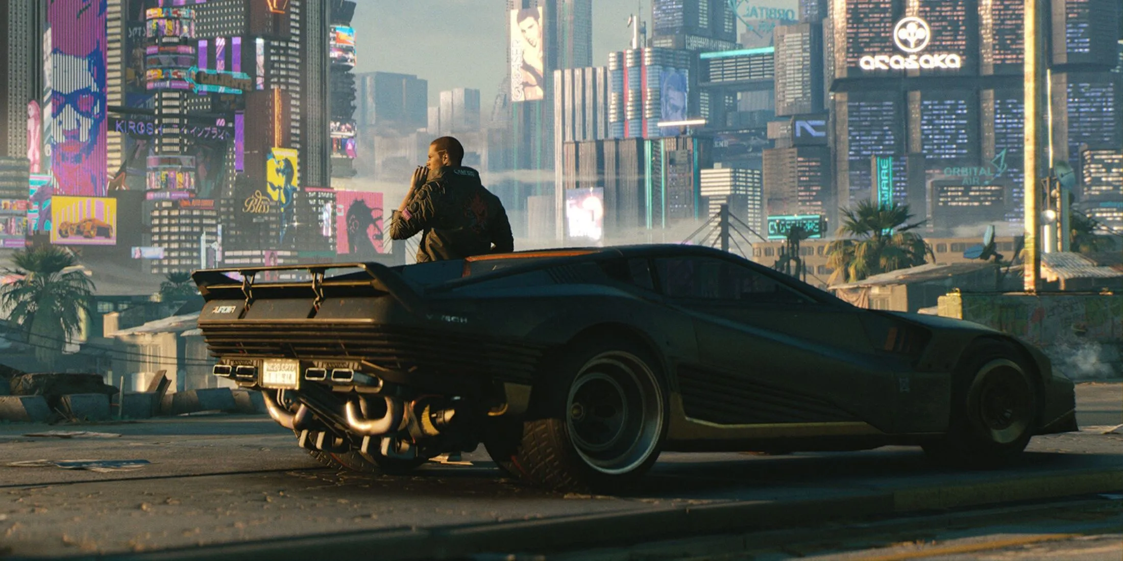 Nhân vật nữ trong một khoảnh khắc hành động căng thẳng của Cyberpunk 2077